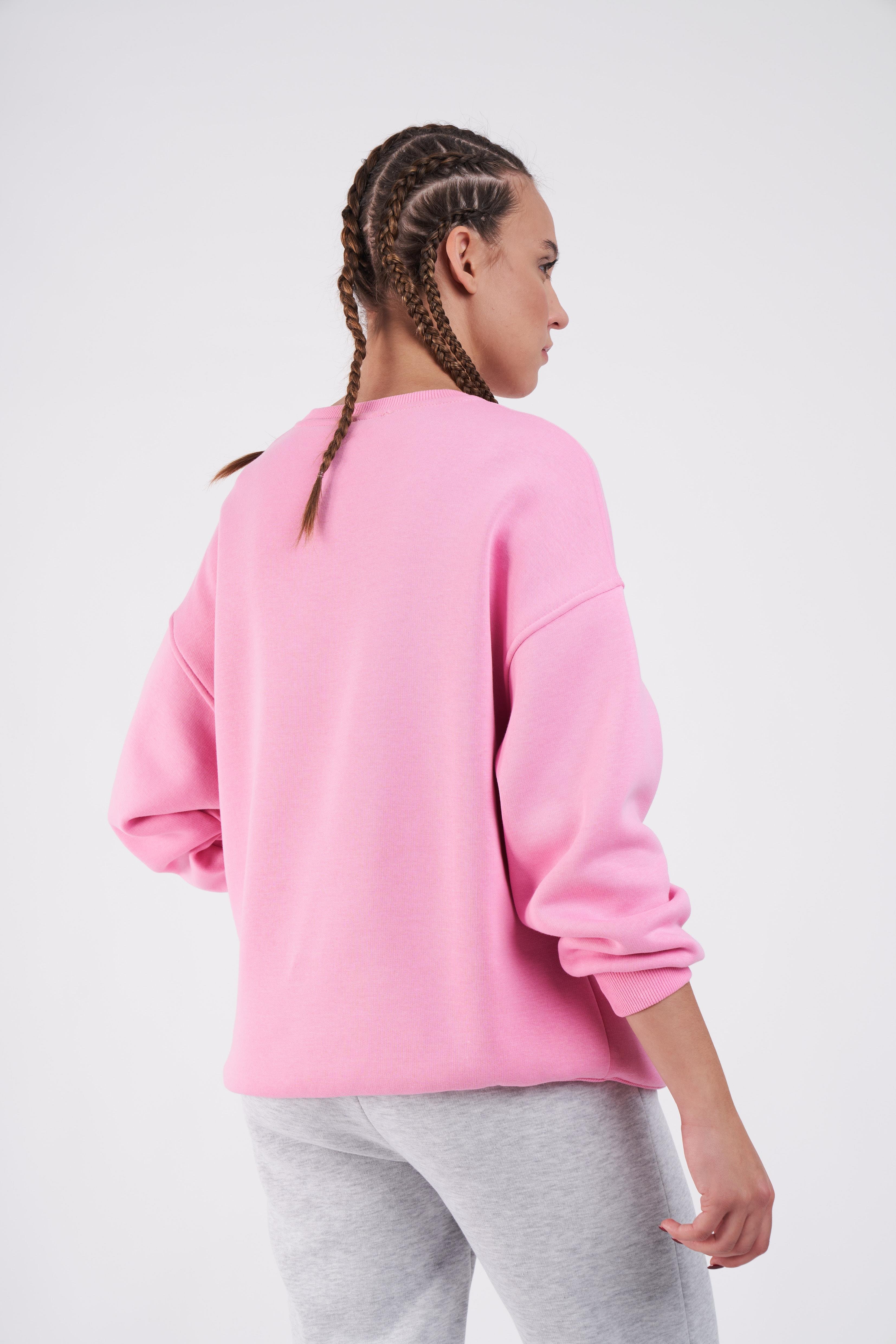 Basic Sweatshirt Pembe