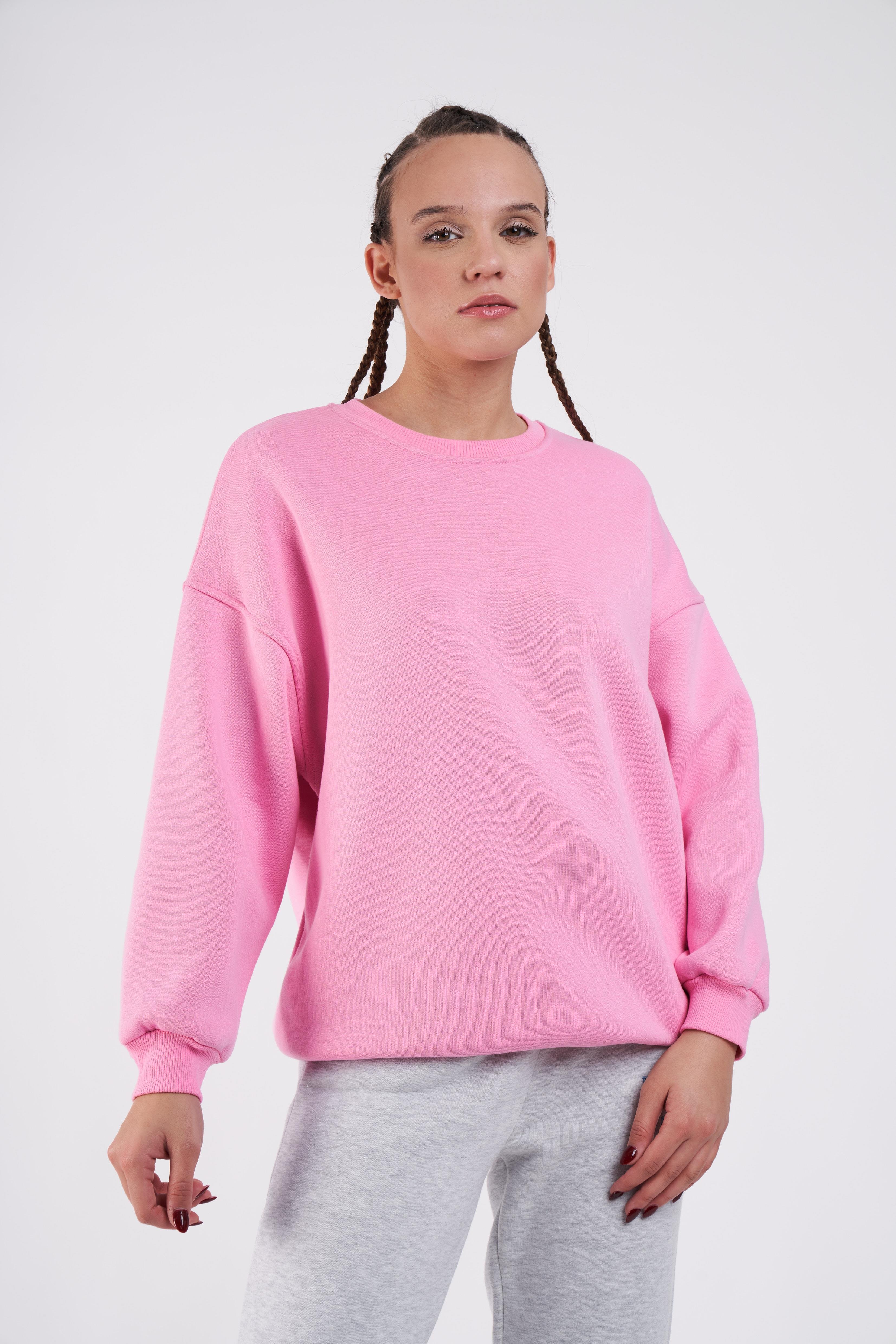 Basic Sweatshirt Pembe