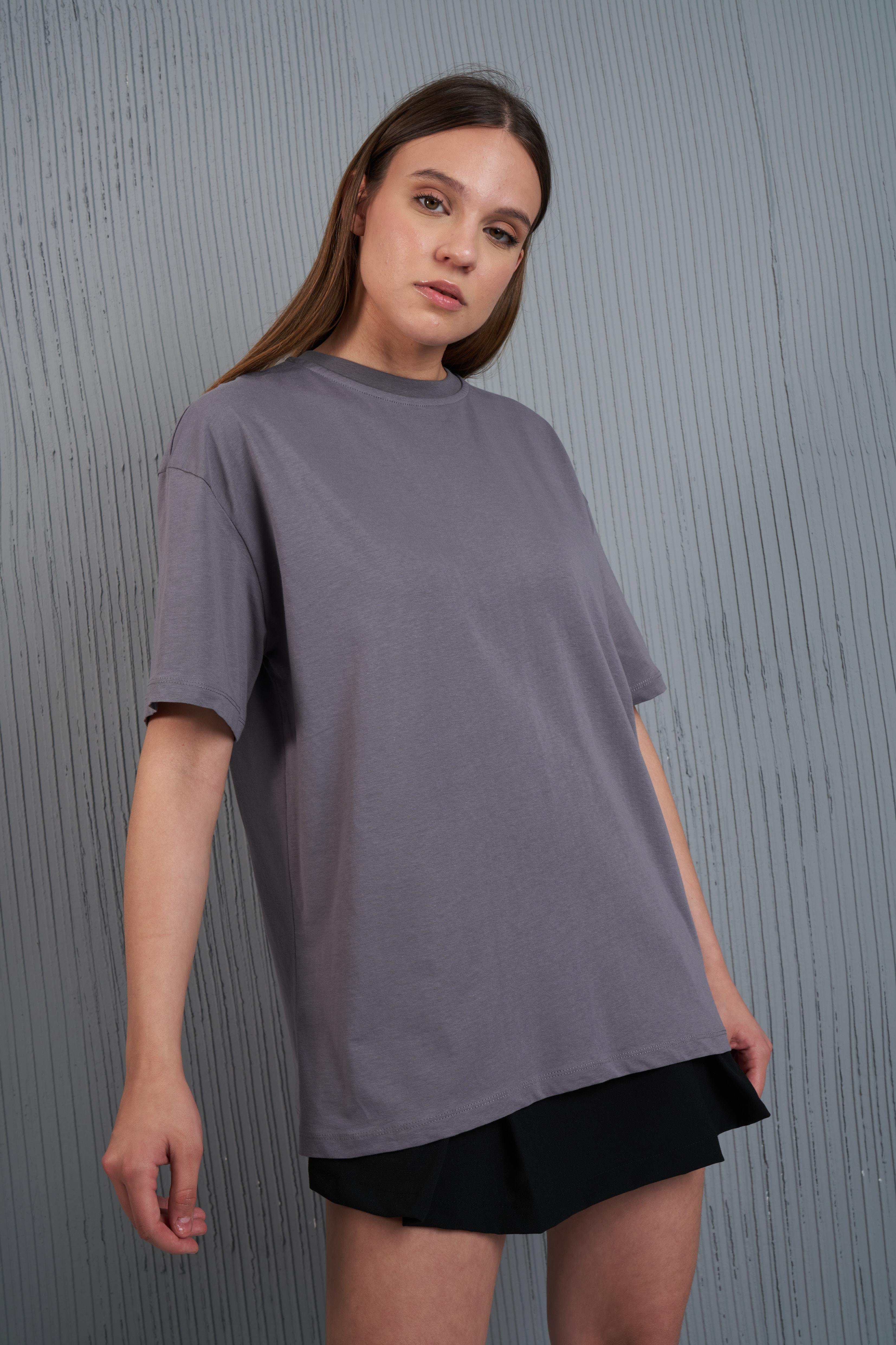 Basic T-shirt Koyu Gri