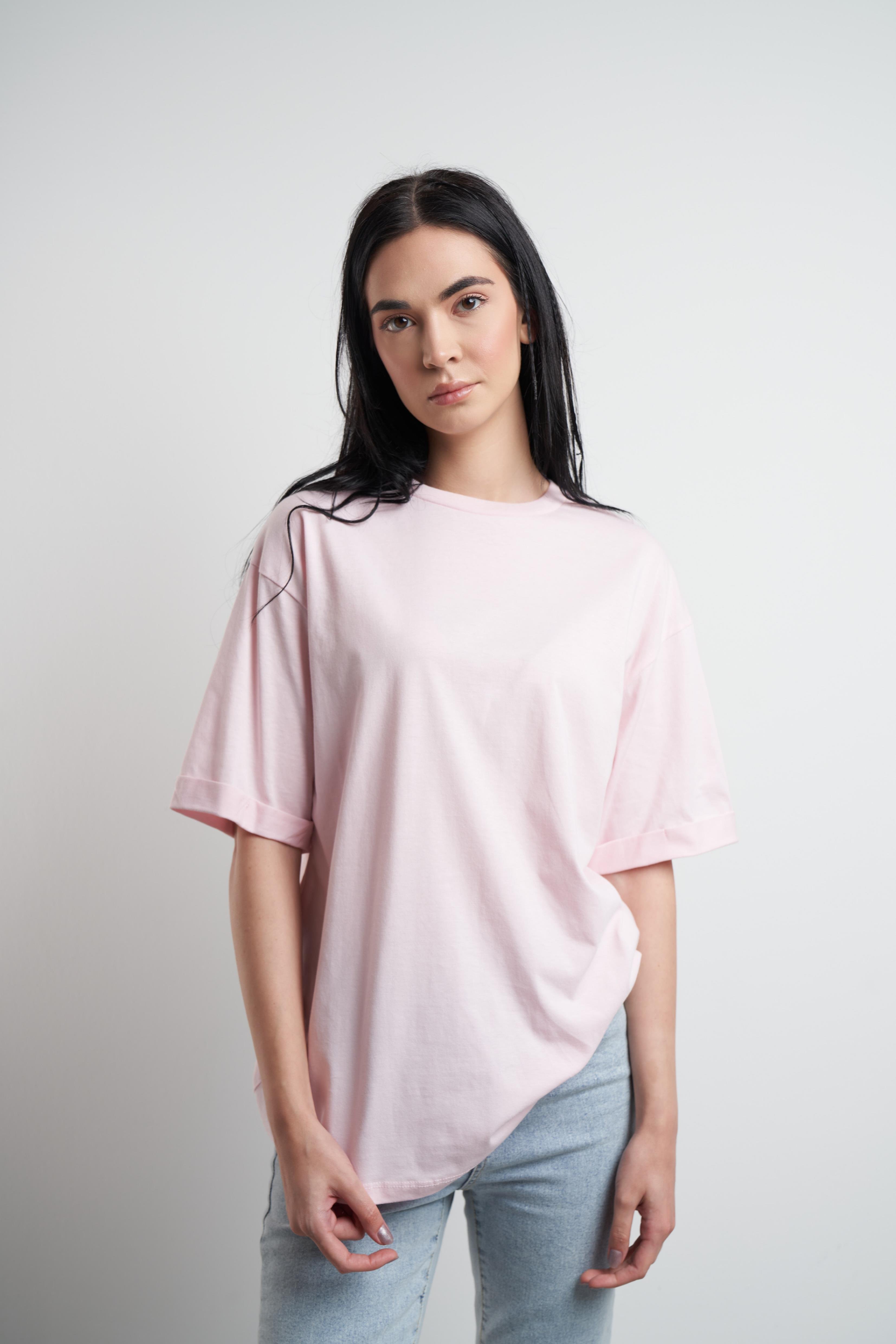 Basic T-shirt Toz Pembe