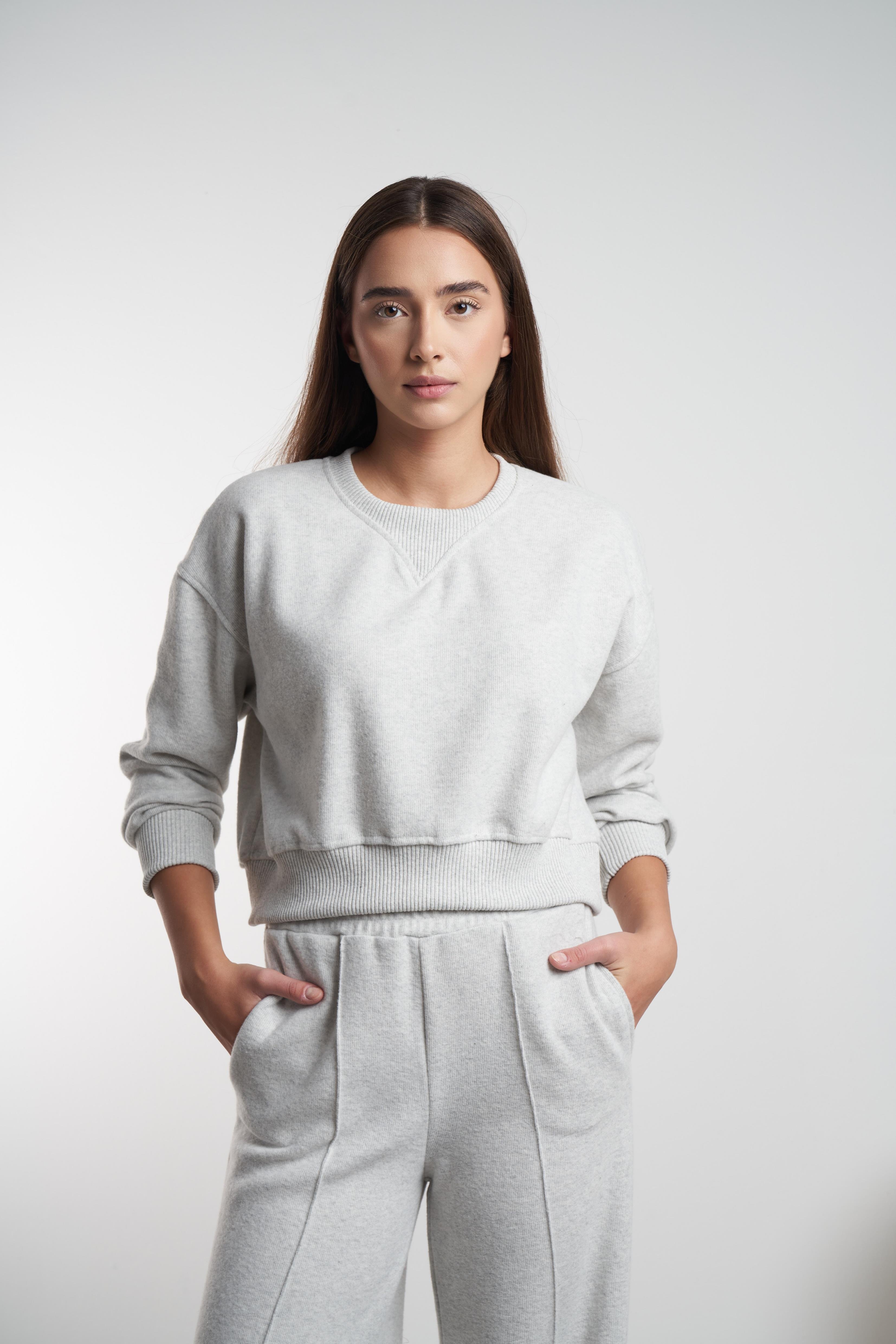 Basic Triko Sweatshirt Karmelanj