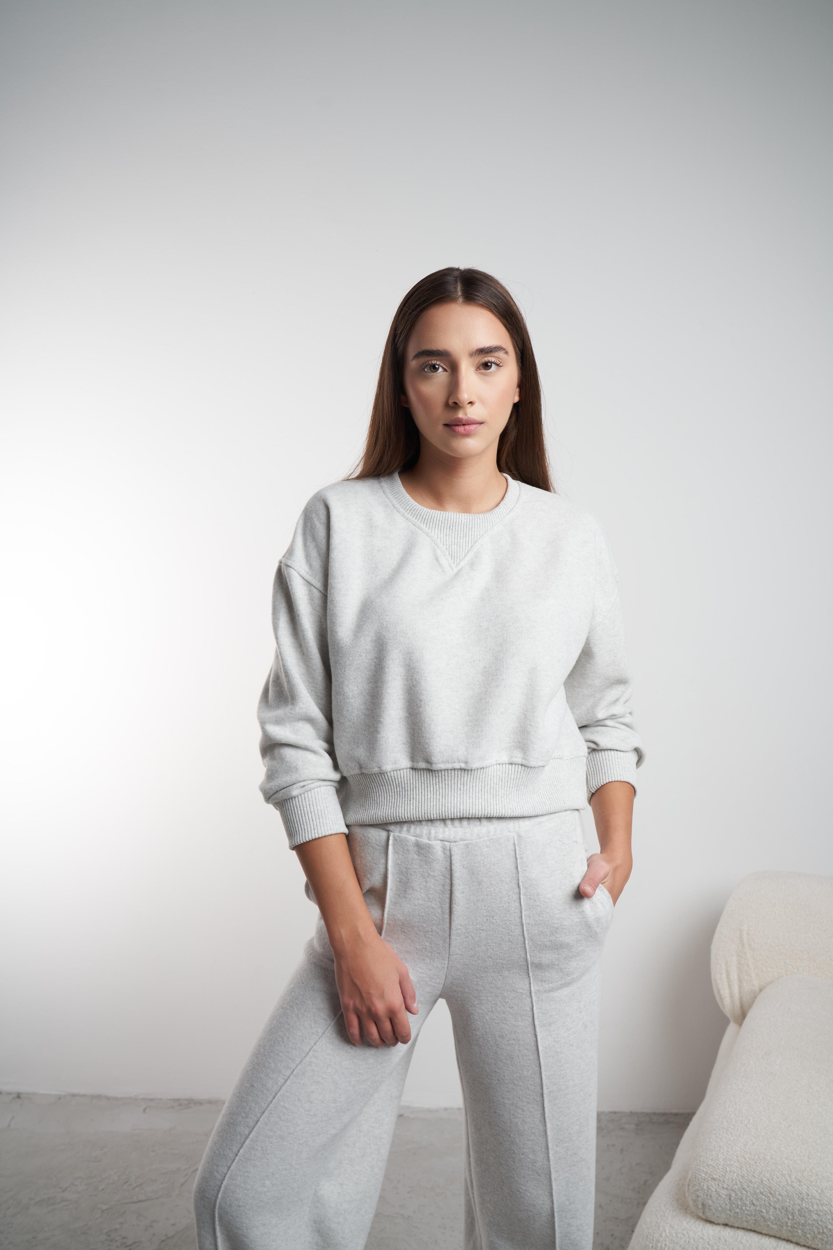 Basic Triko Sweatshirt Karmelanj