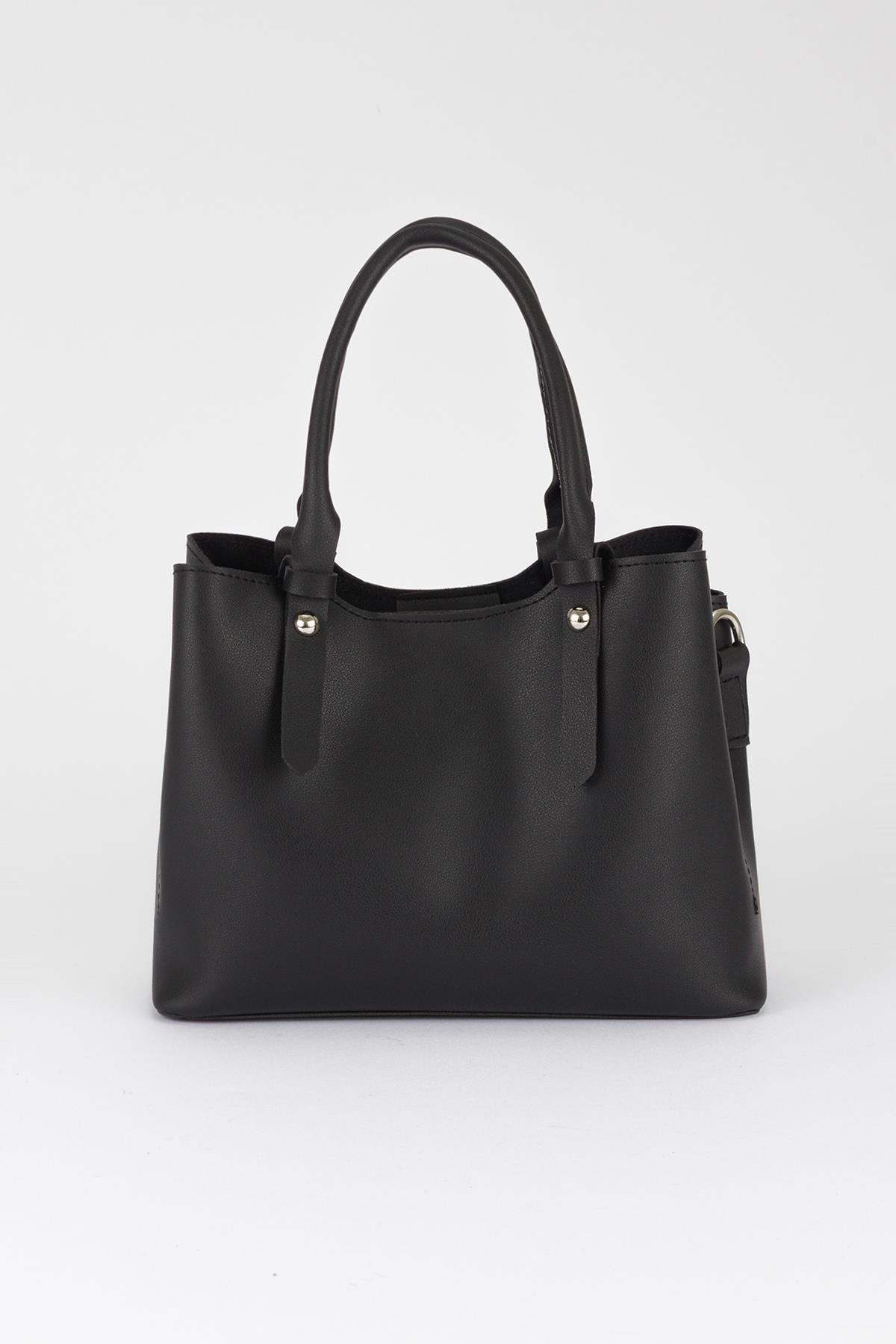 Basic Üç Gözlü Çapraz Çanta Siyah