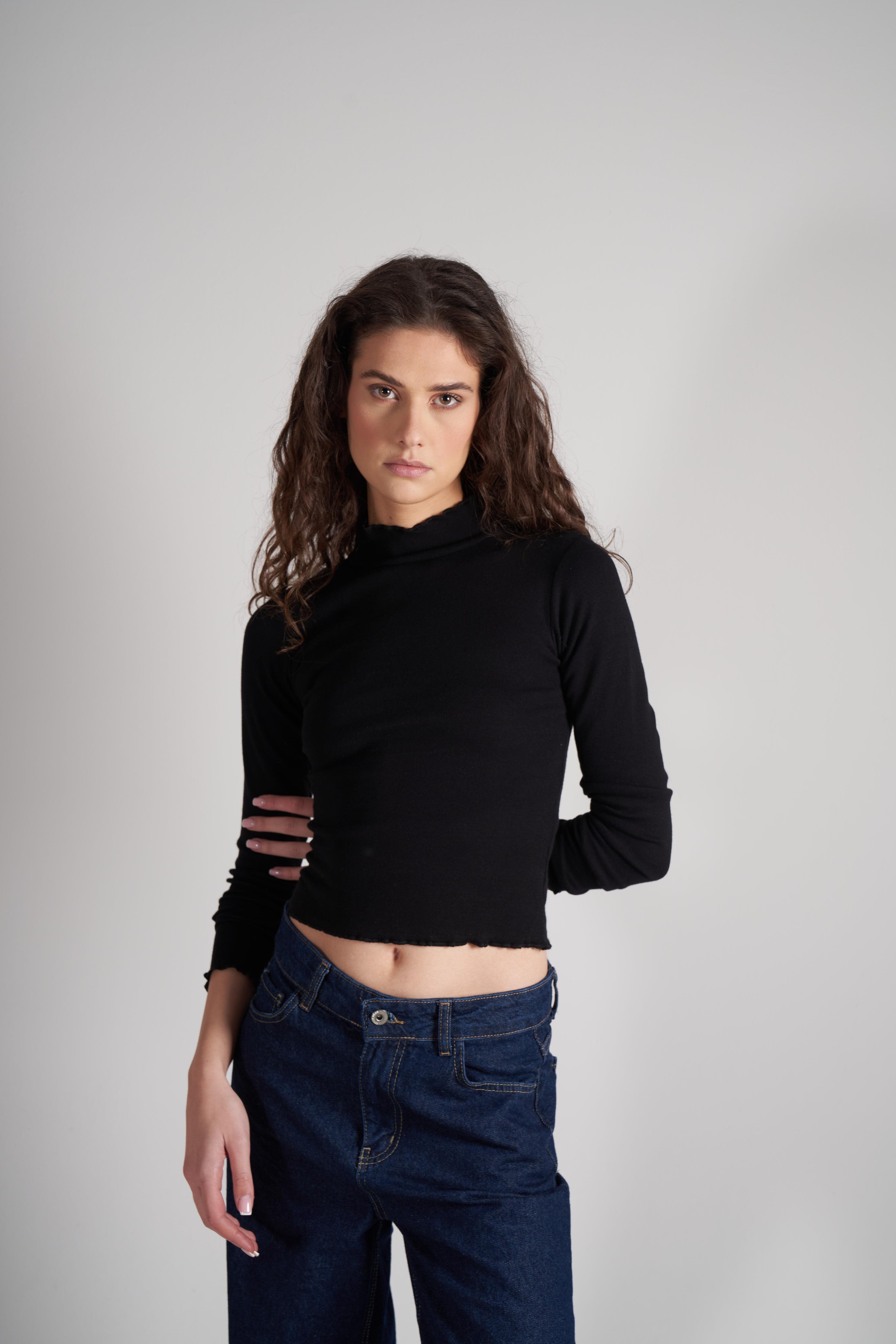 Basic Uzun Kol Bluz Siyah