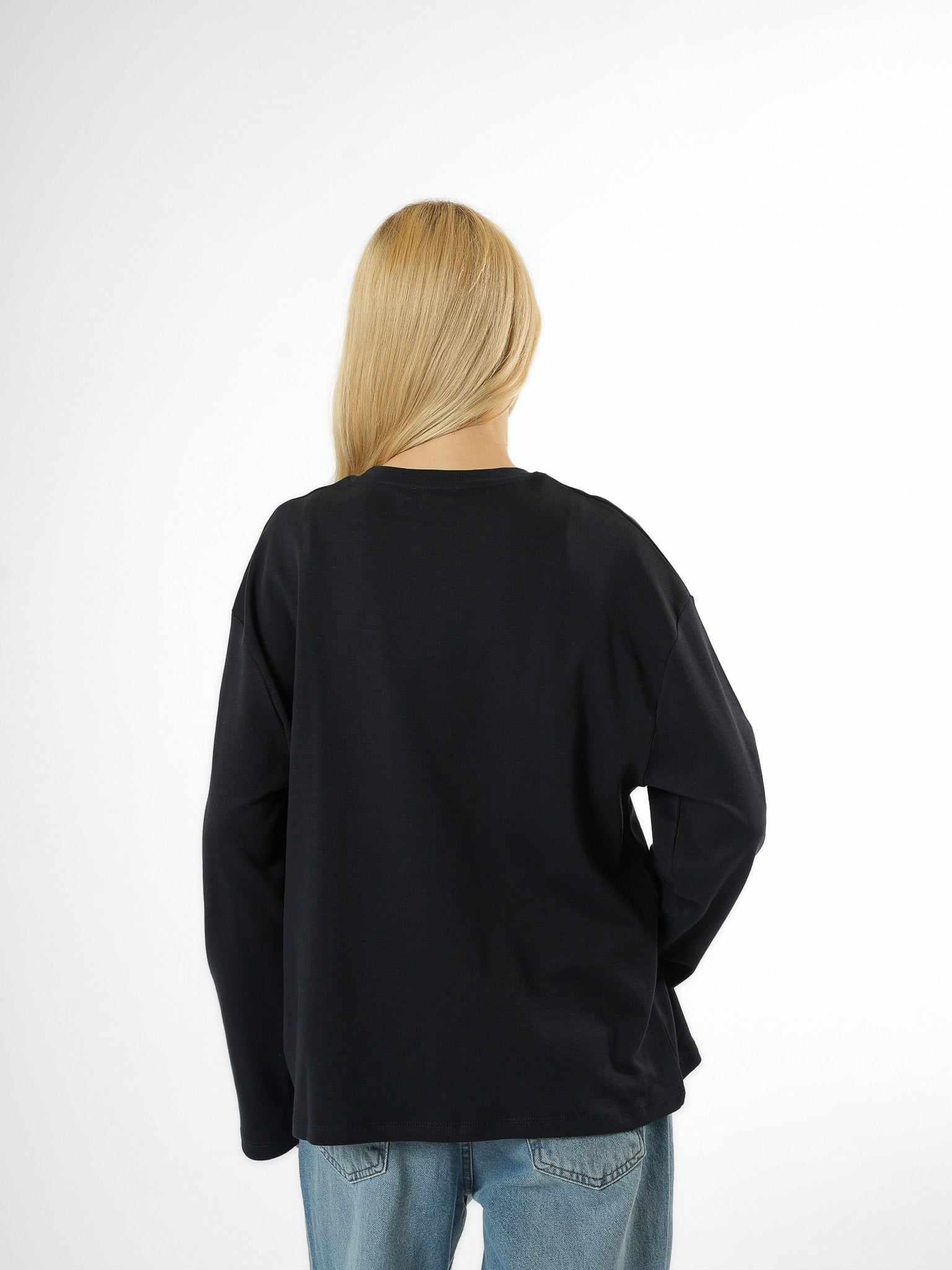 Basic Uzun Kol T-shirt Lacivert