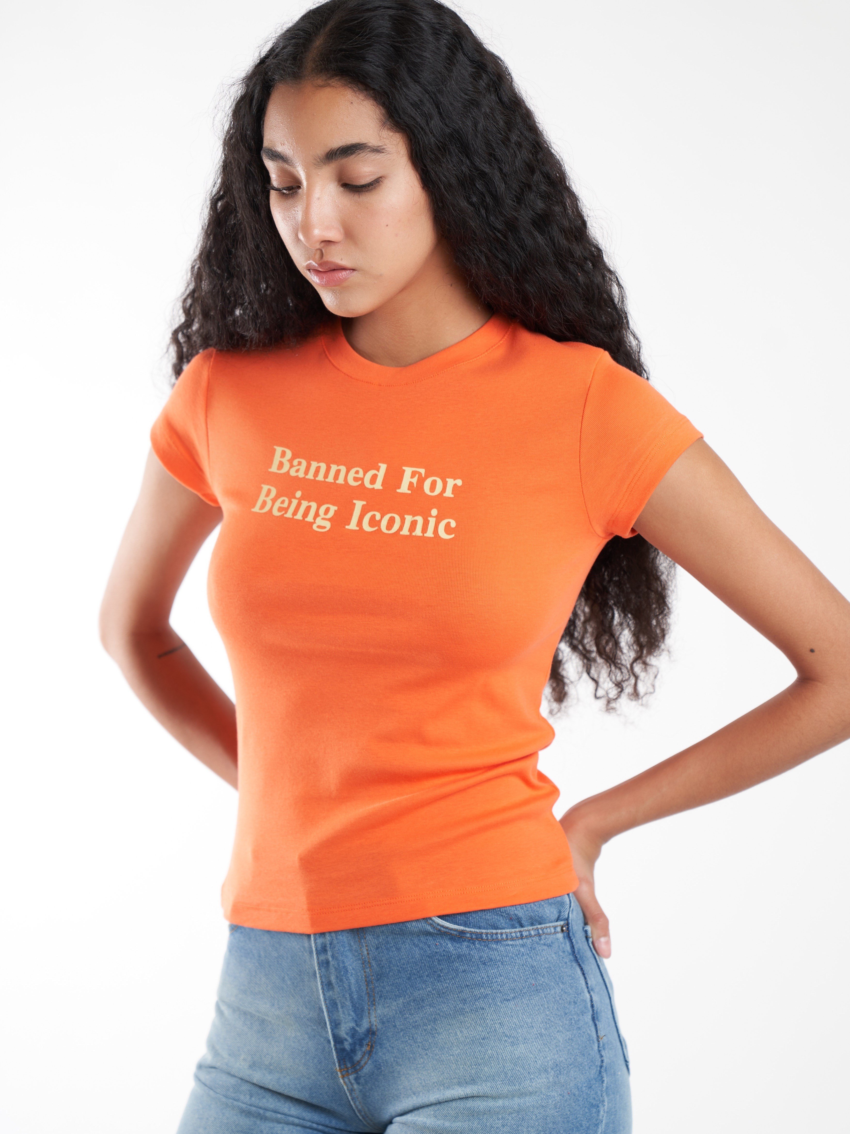 Baskılı Kısa Kol Ribana Bluz Oranj