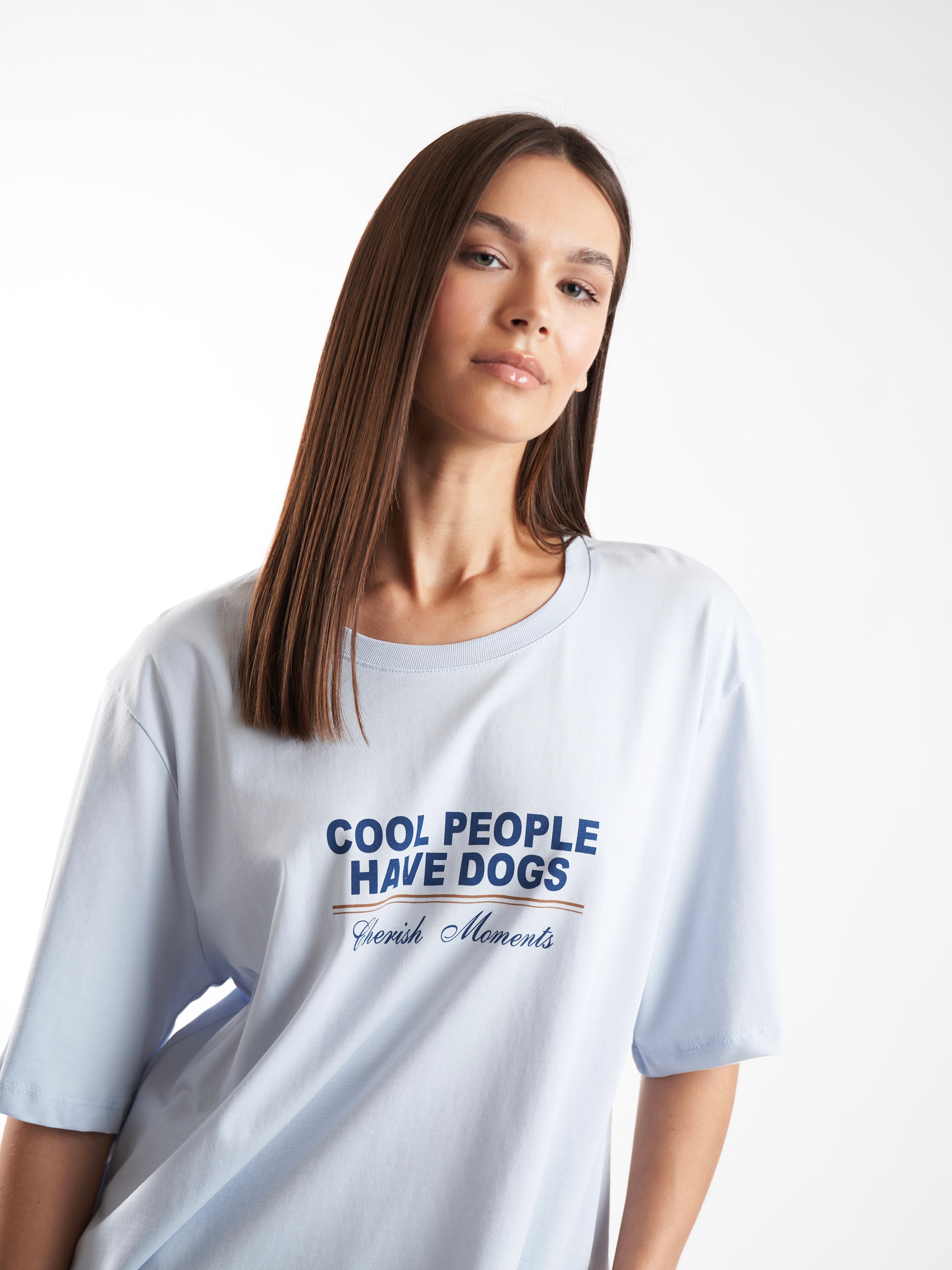 Baskılı Kısa Kol T-shirt Bebe Mavi