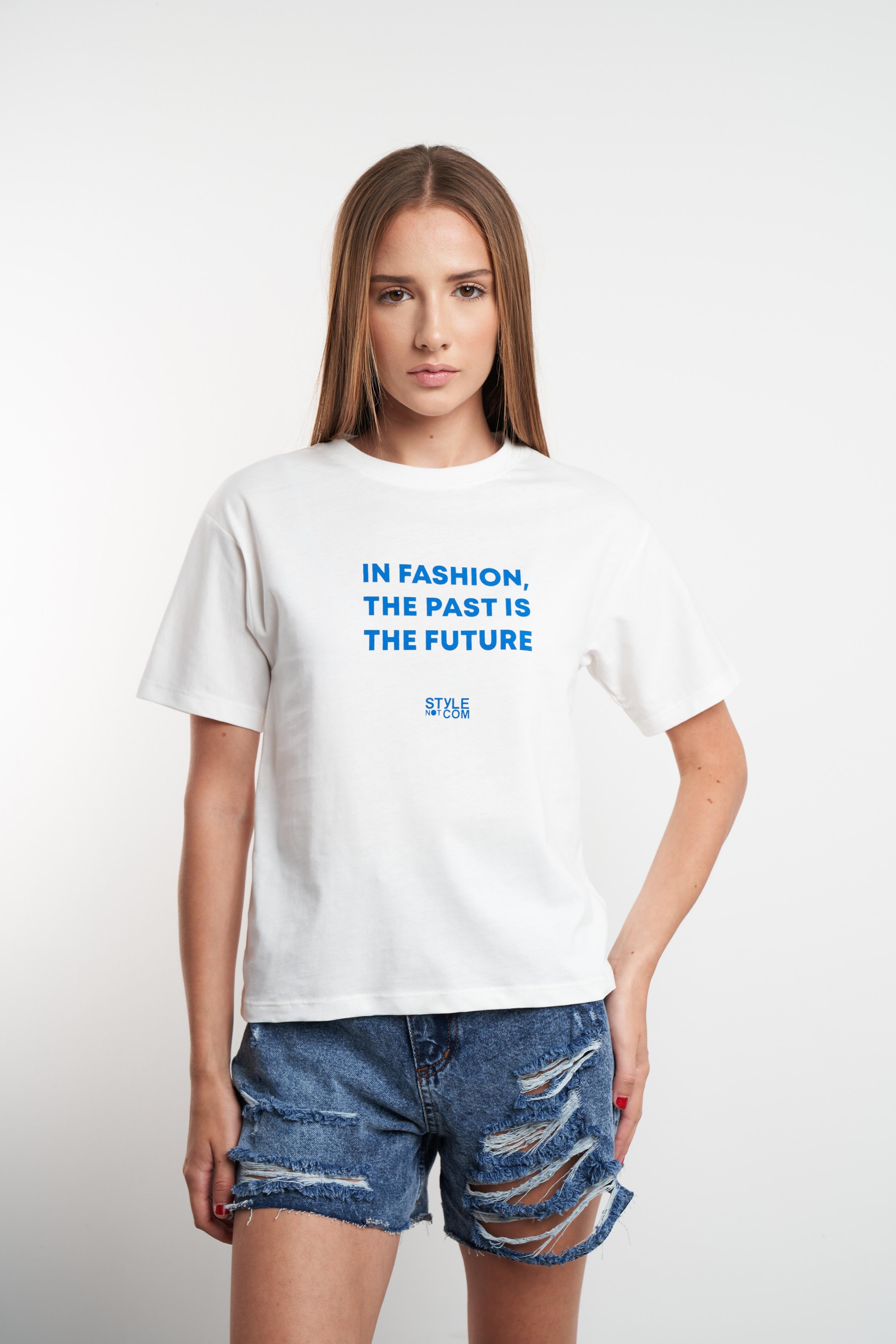 Baskılı Kısa Kol T-shirt Ekru