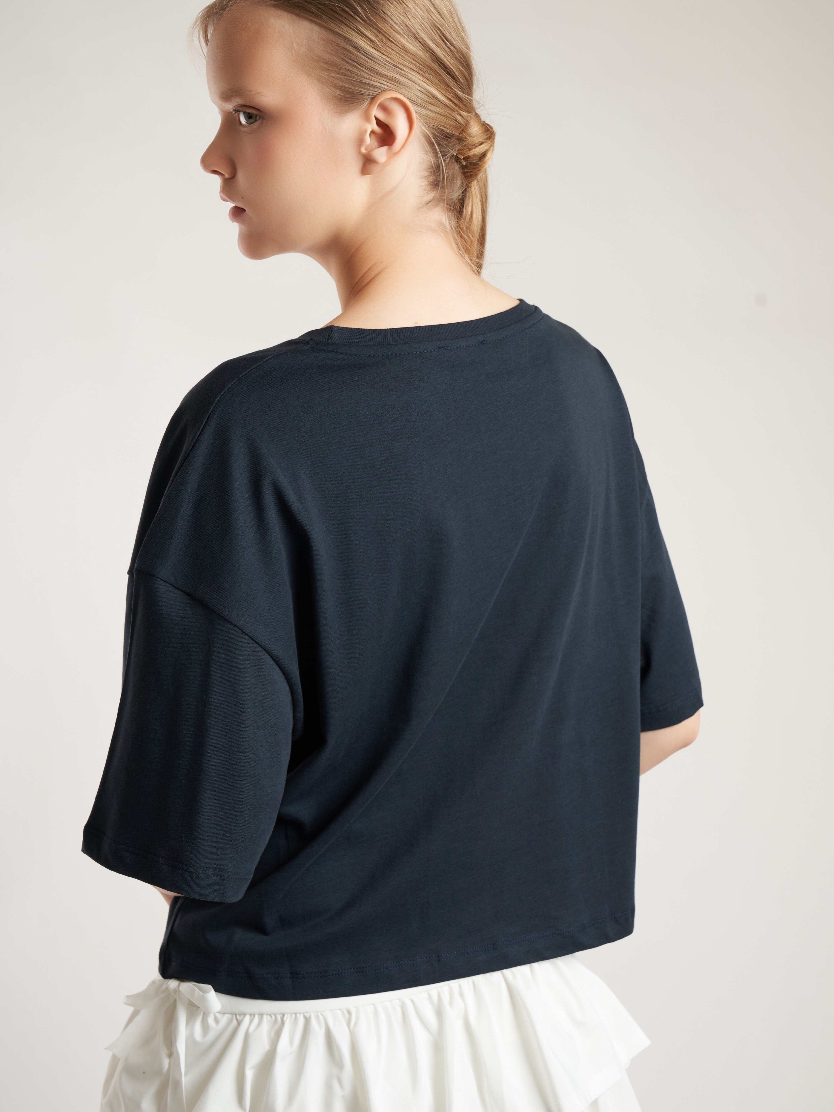 Baskılı Kısa Kol T-shirt Lacivert
