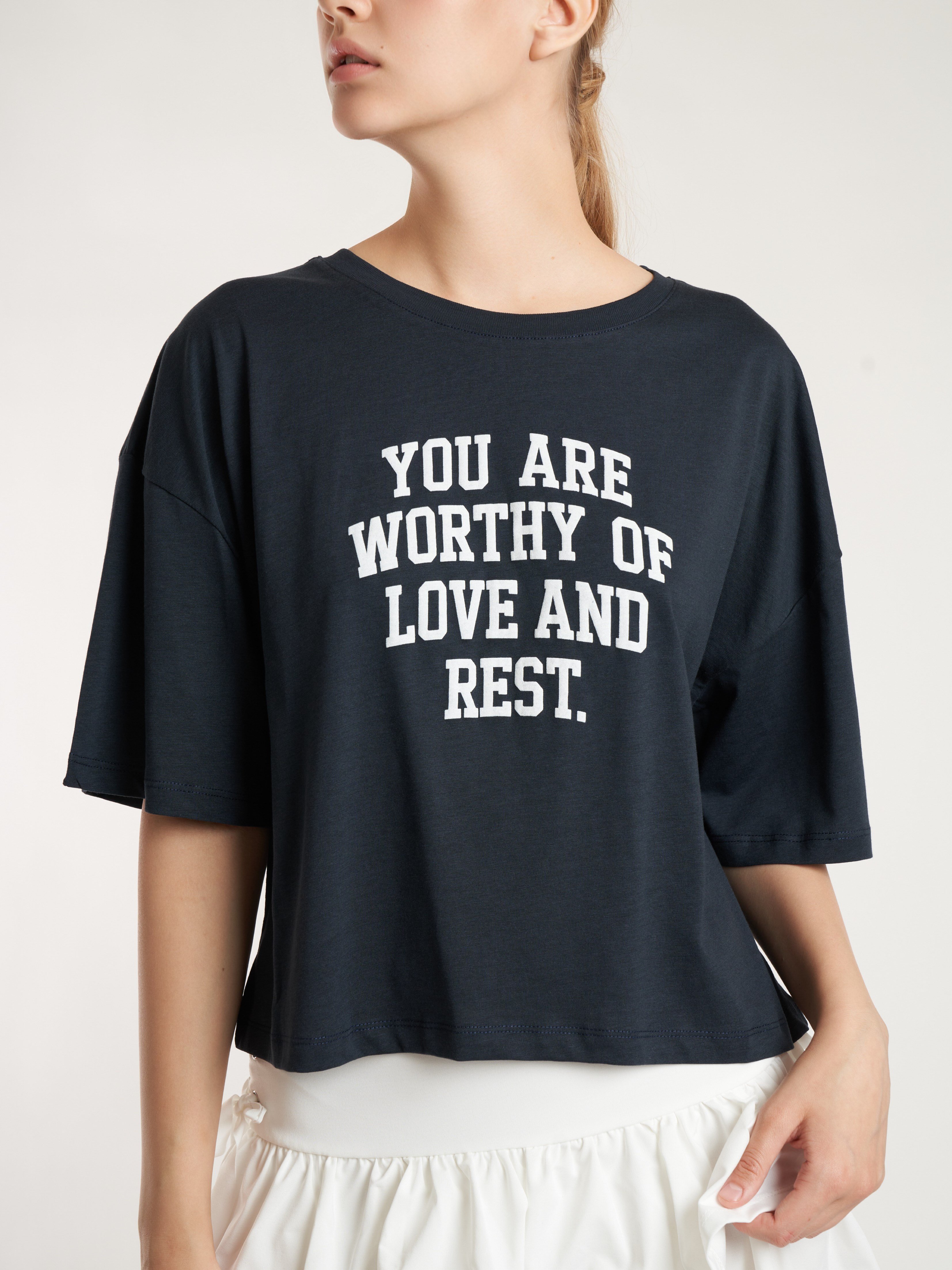 Baskılı Kısa Kol T-shirt Lacivert