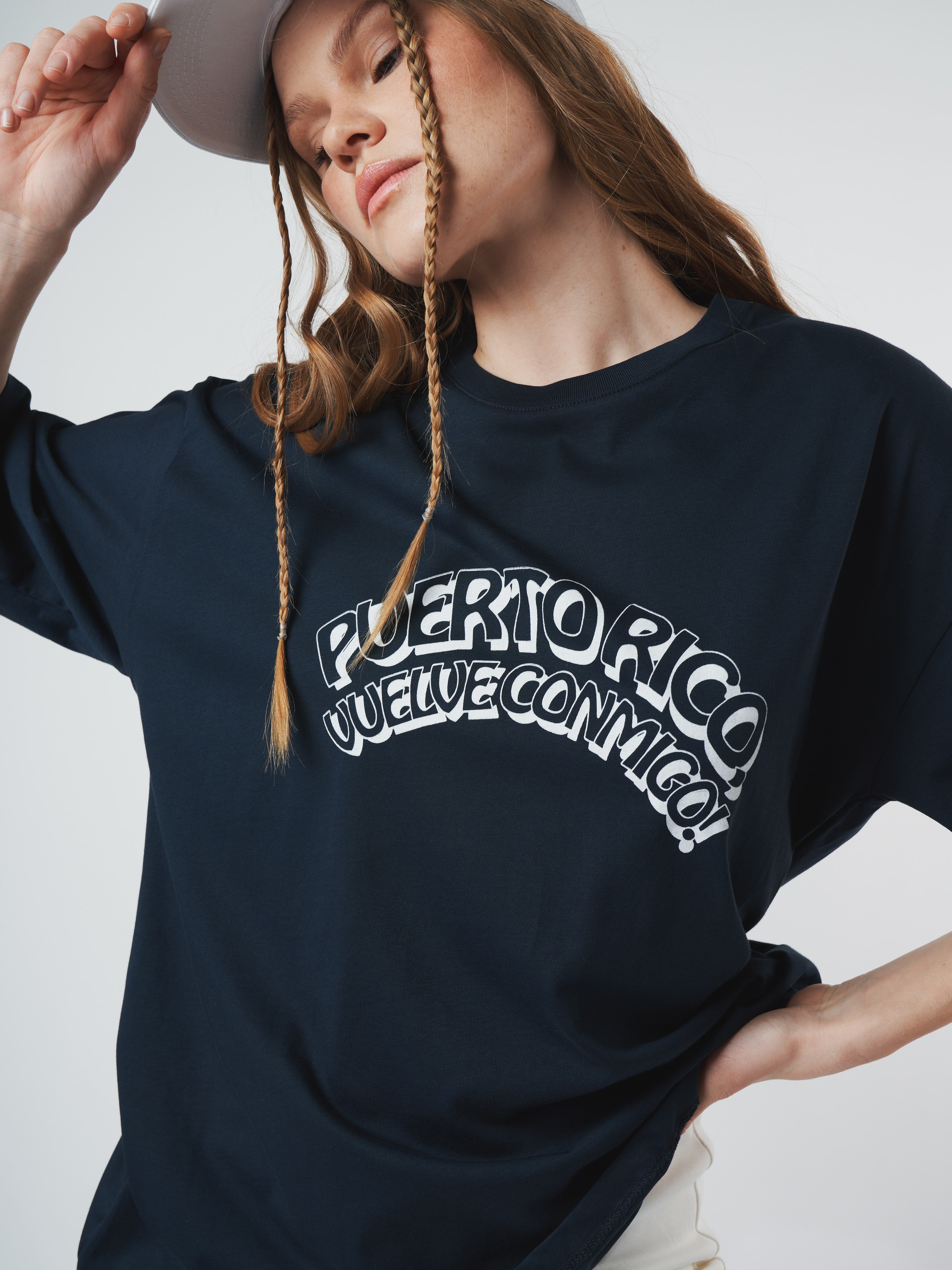 Baskılı Kısa Kol T-shirt Lacivert