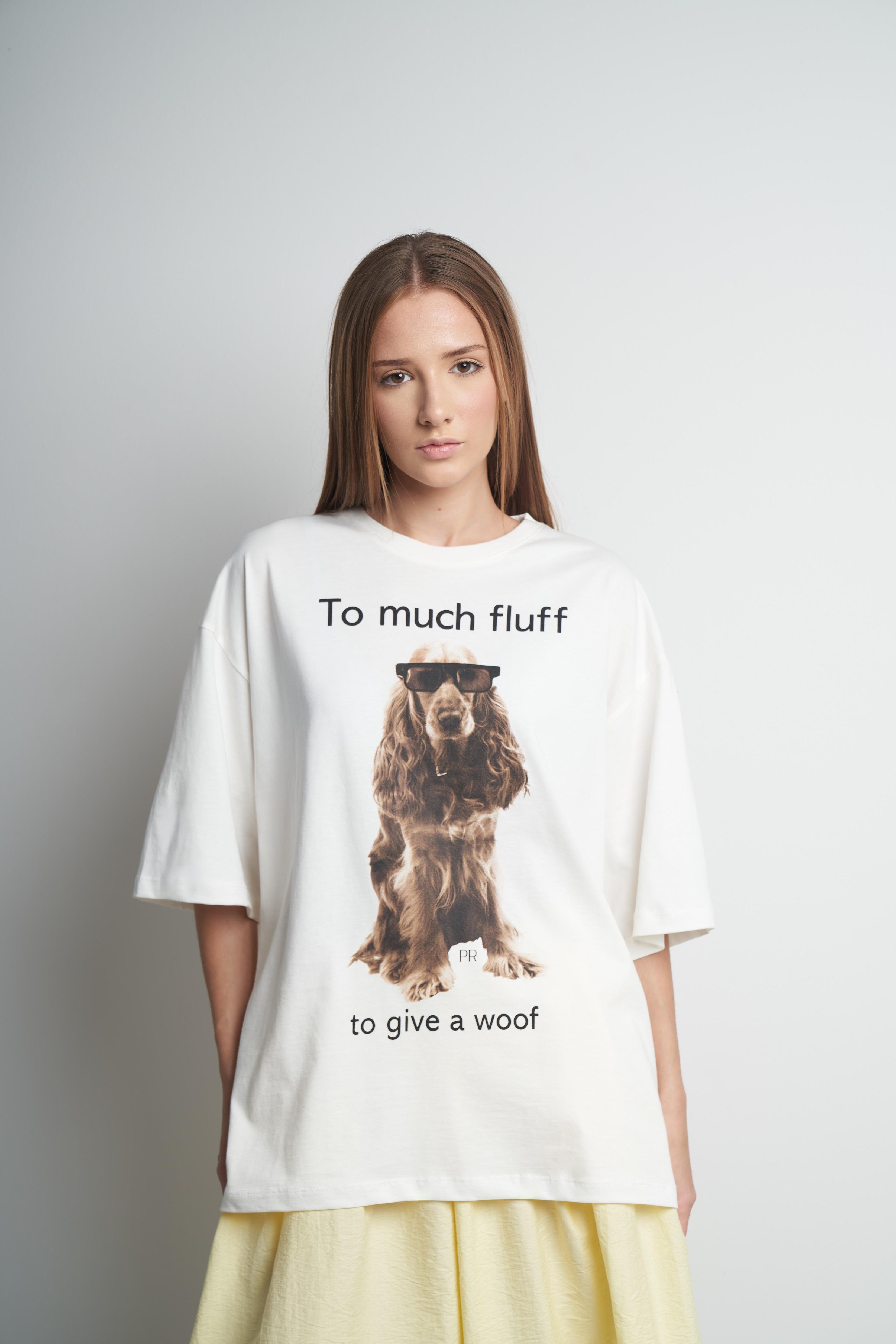 Baskılı Oversize Kısa Kol T-shirt Ekru