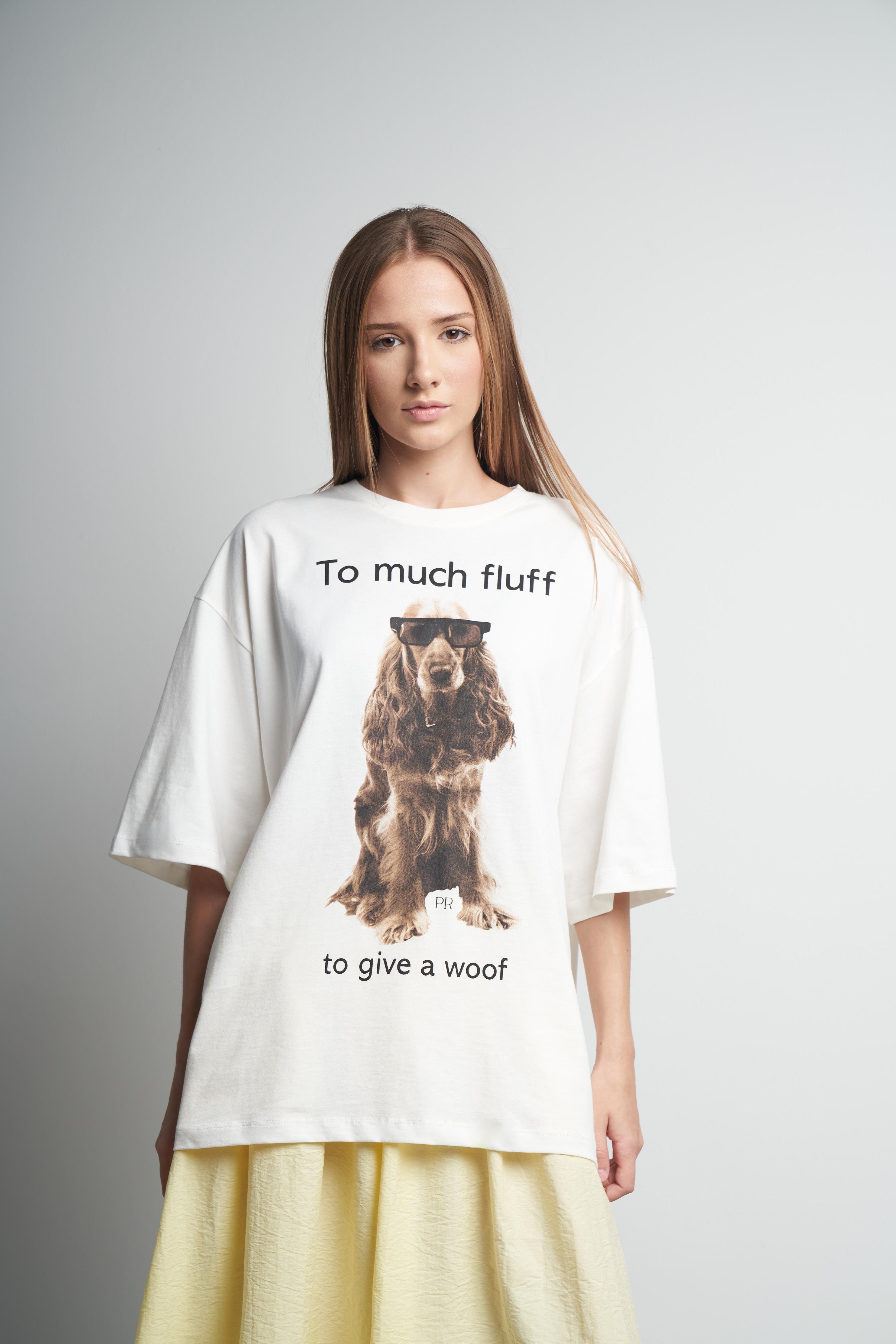 Baskılı Oversize Kısa Kol T-shirt Ekru