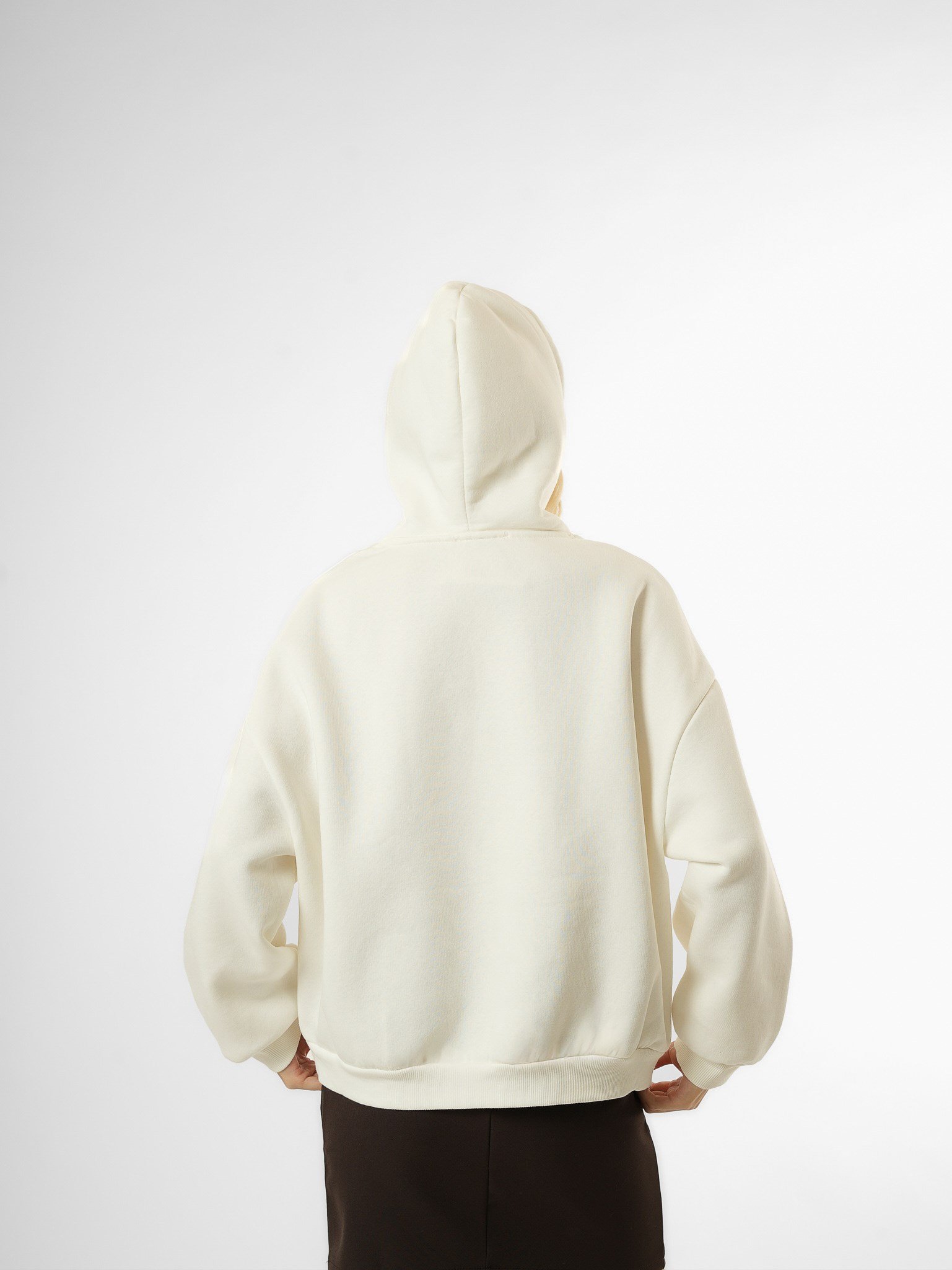 Baskılı Şardonlu Sweatshirt Ekru