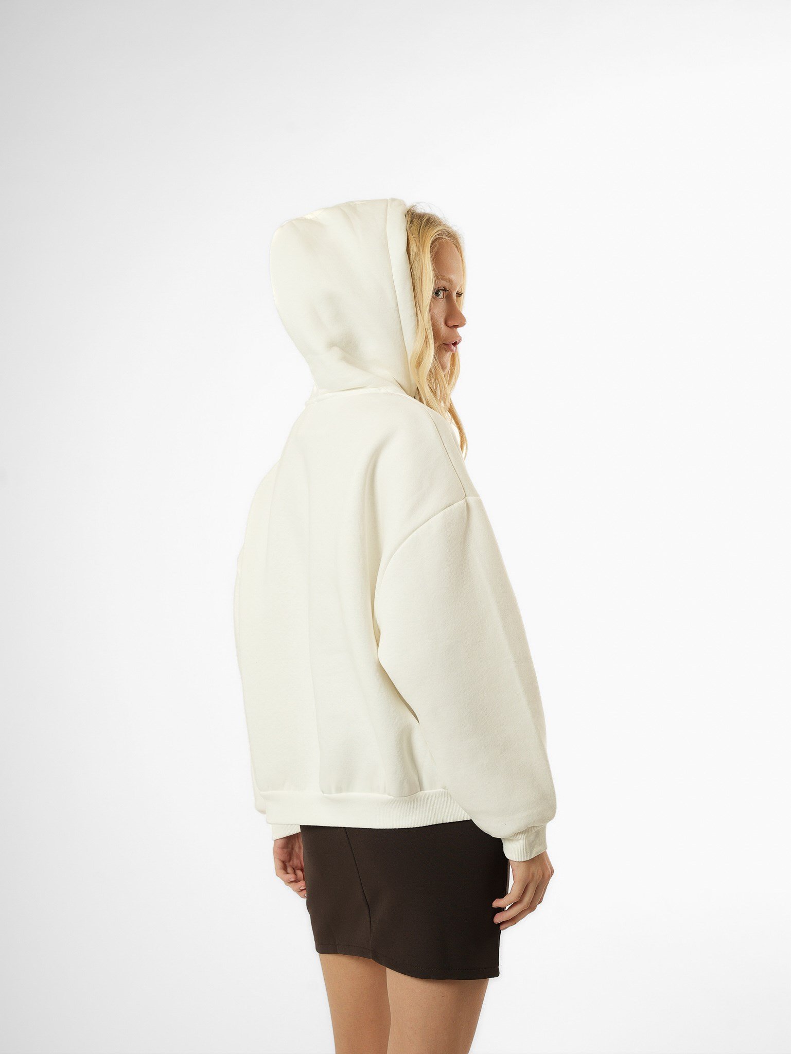 Baskılı Şardonlu Sweatshirt Ekru