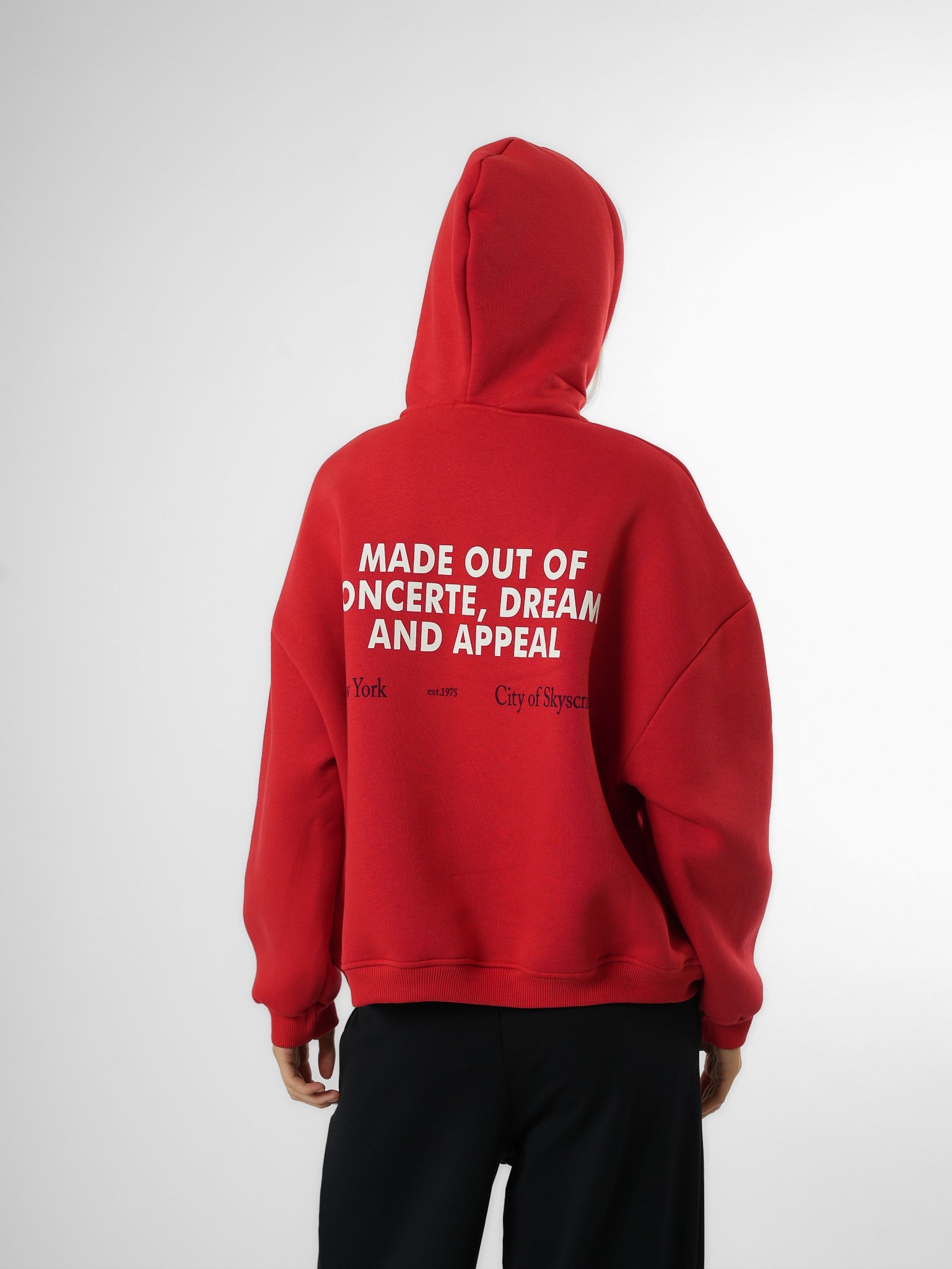 Baskılı Şardonlu Sweatshirt Kırmızı
