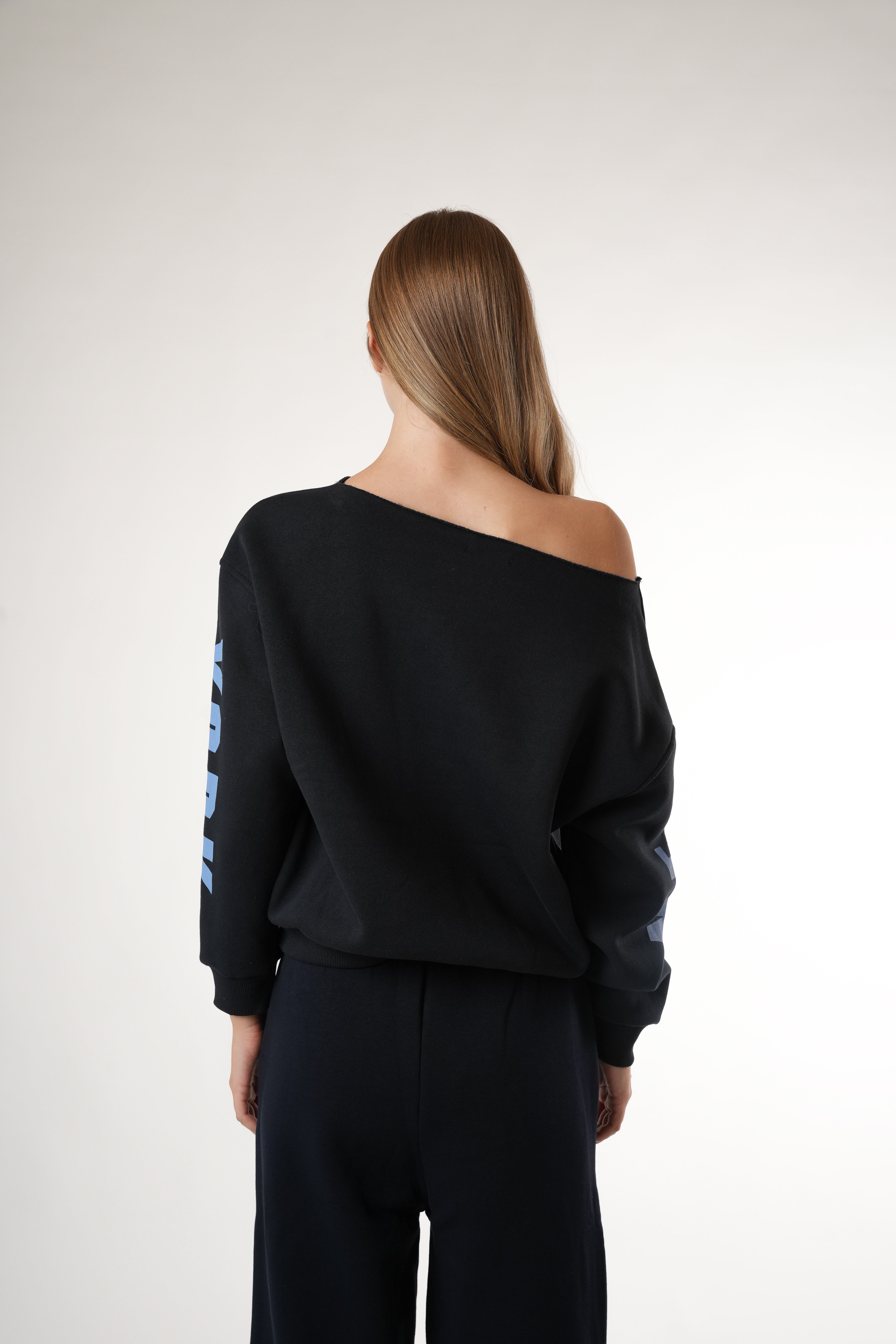 Baskılı Şardonlu Sweatshirt Koyu Lacivert