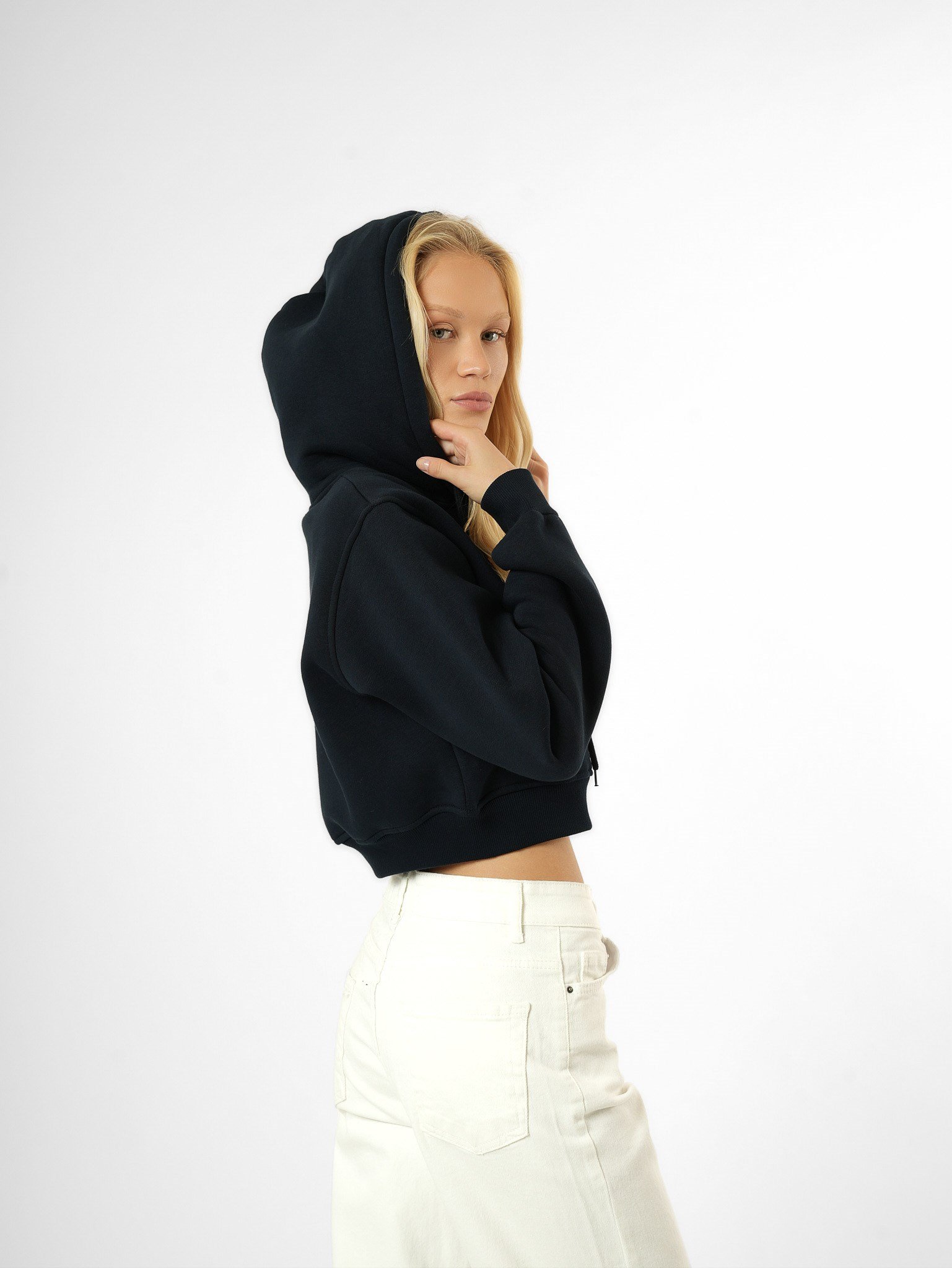 Baskılı Şardonlu Sweatshirt Lacivert