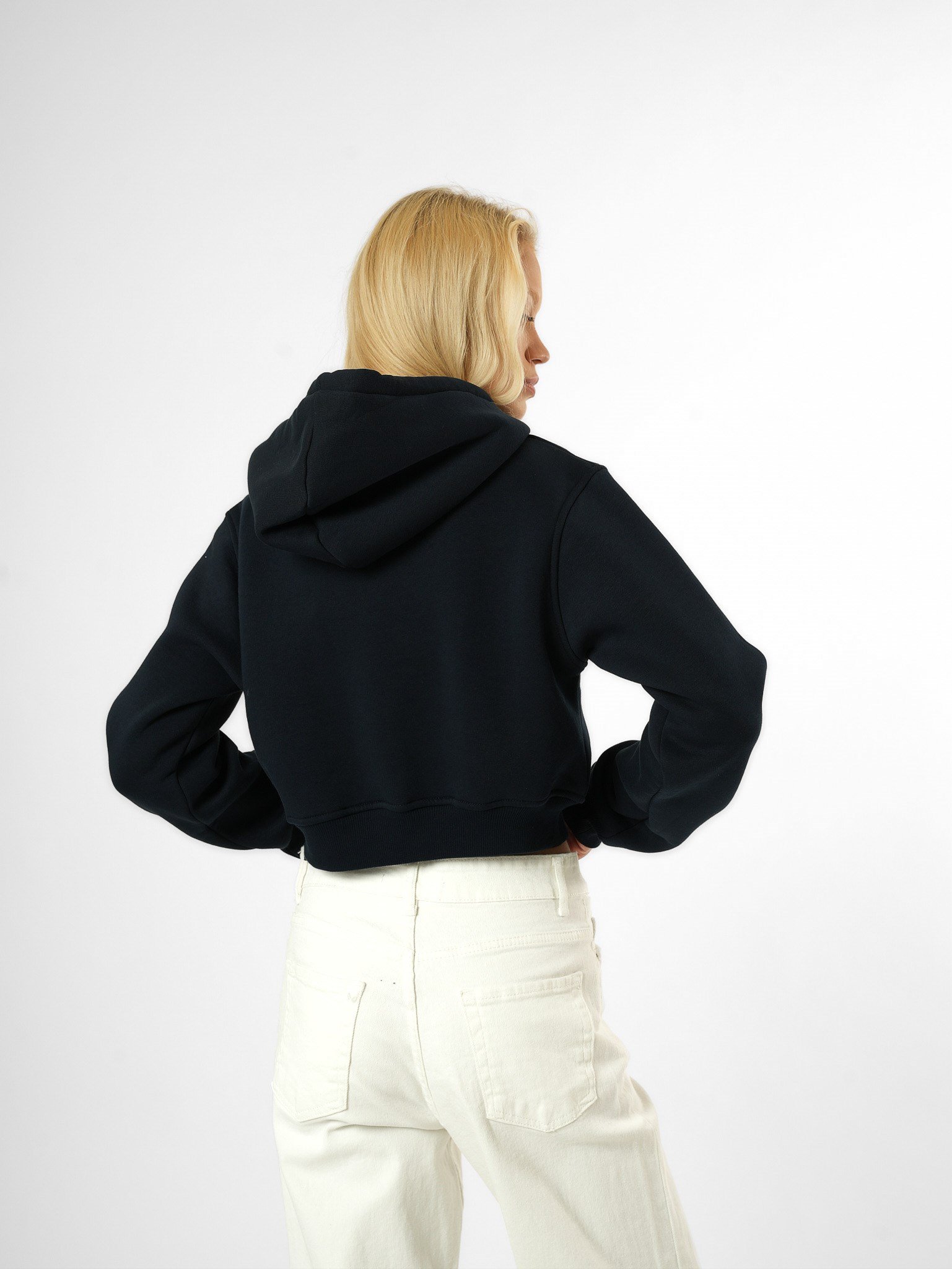 Baskılı Şardonlu Sweatshirt Lacivert