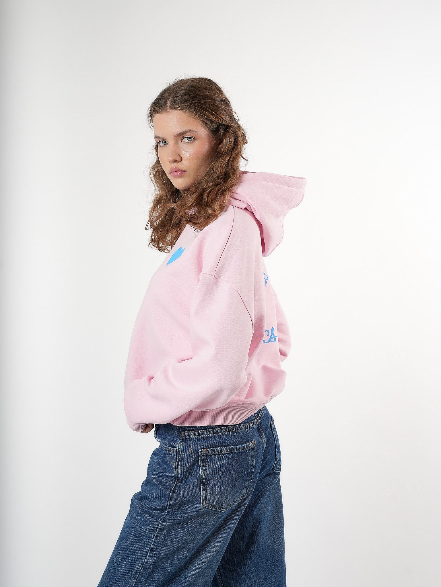 Baskılı Şardonlu Sweatshirt Toz Pembe