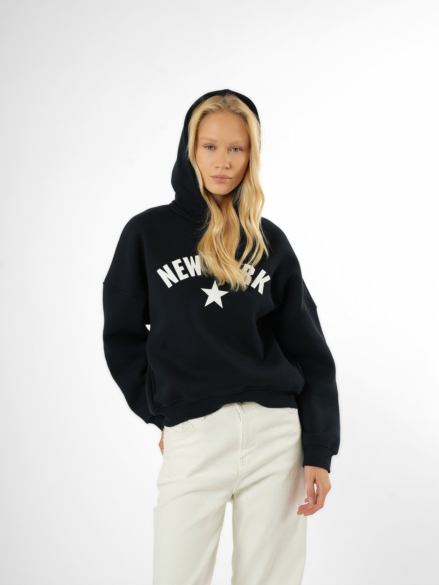 Baskılı Sweatshirt Lacivert