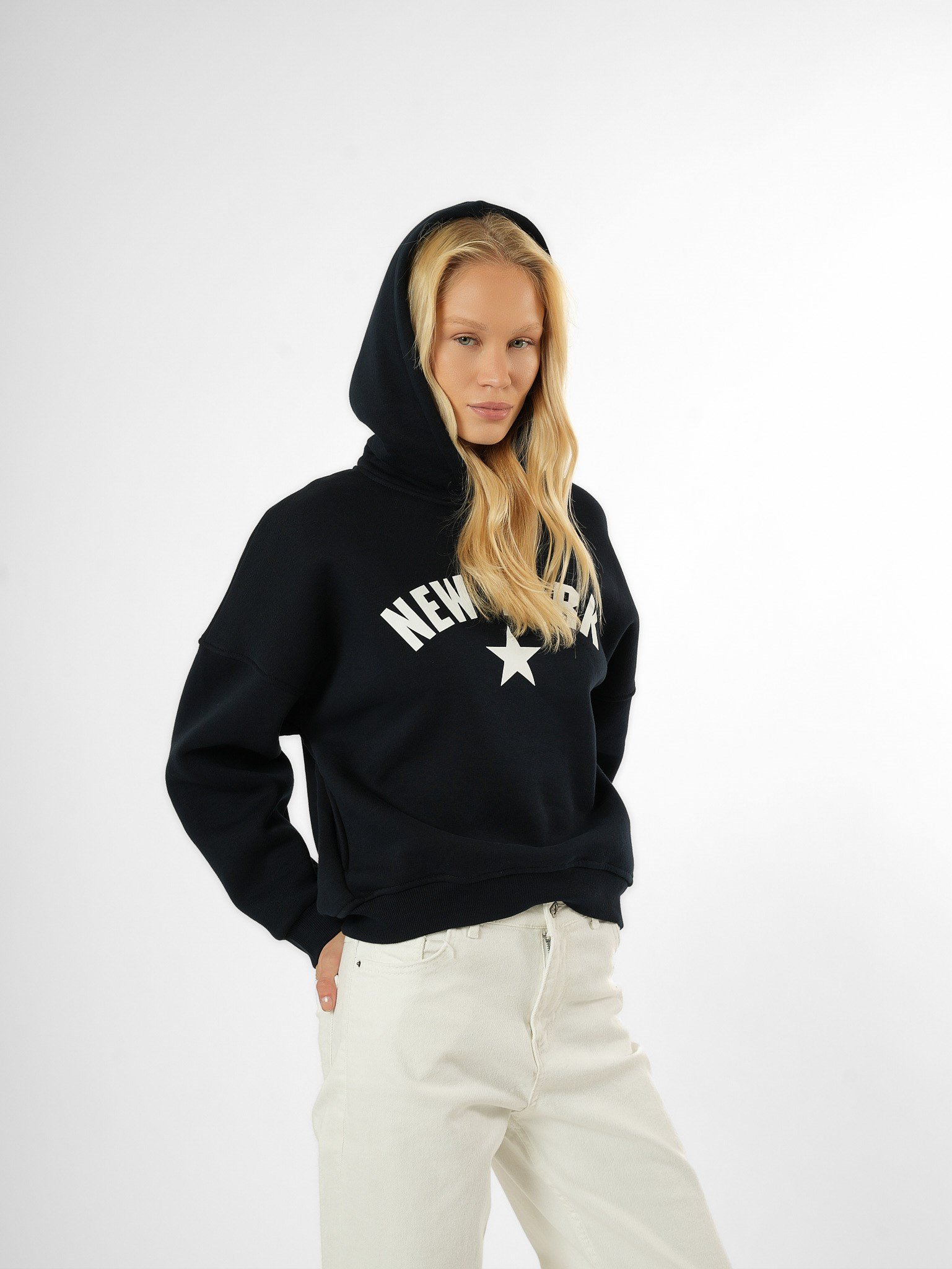 Baskılı Sweatshirt Lacivert