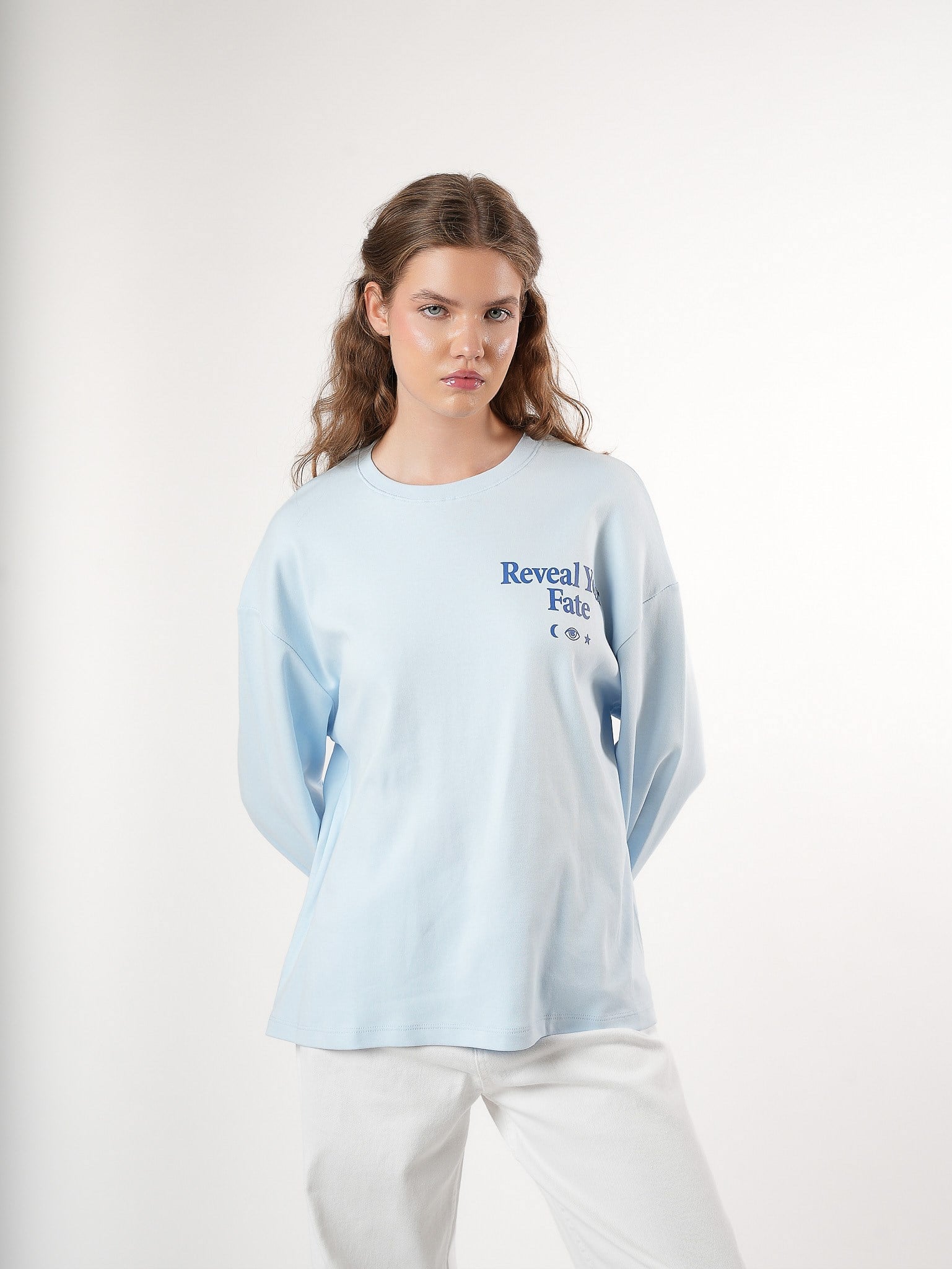 Baskılı Uzun Kol T-shirt Bebe Mavi