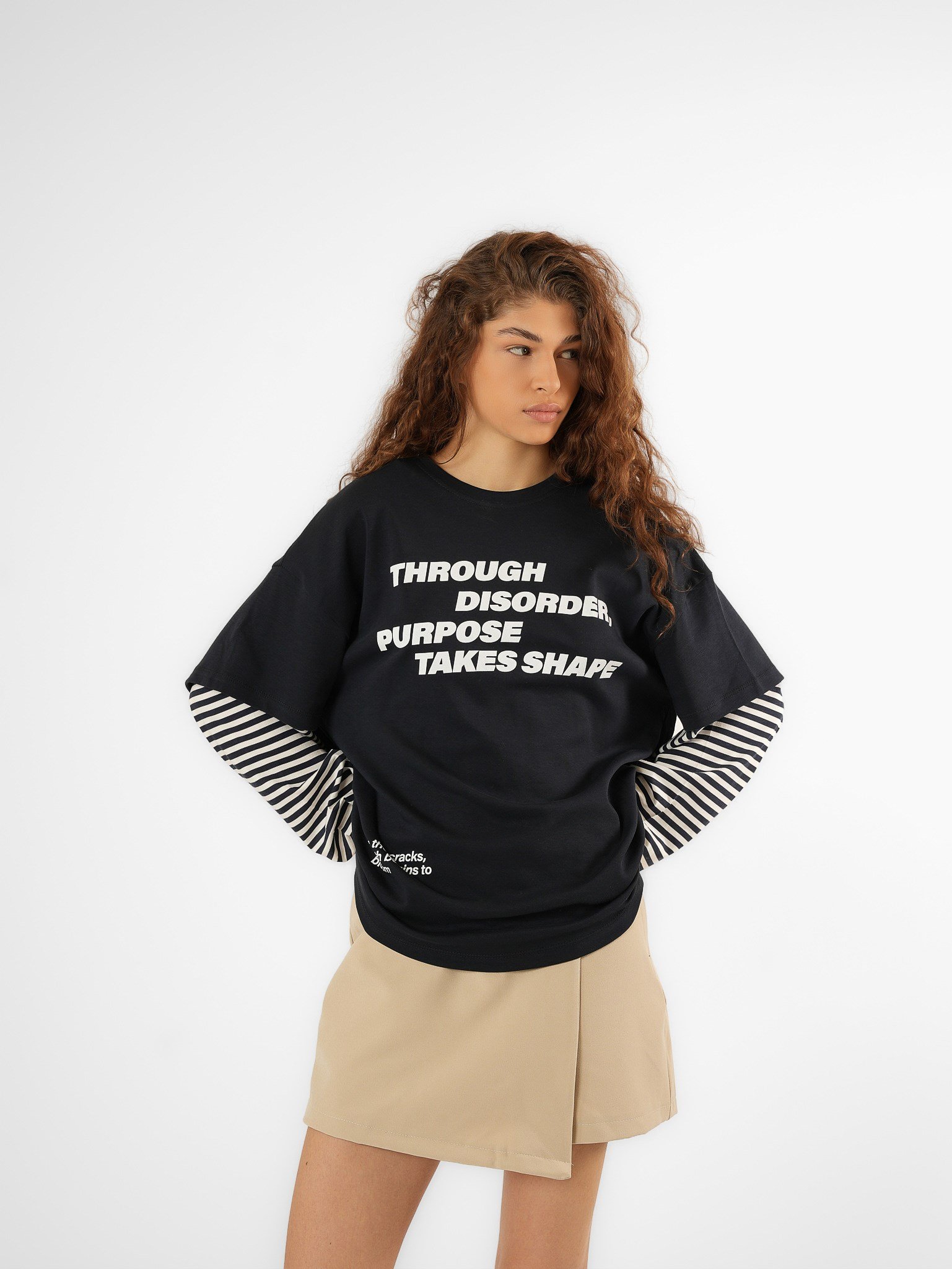 Baskılı Uzun Kol T-shirt Lacivert