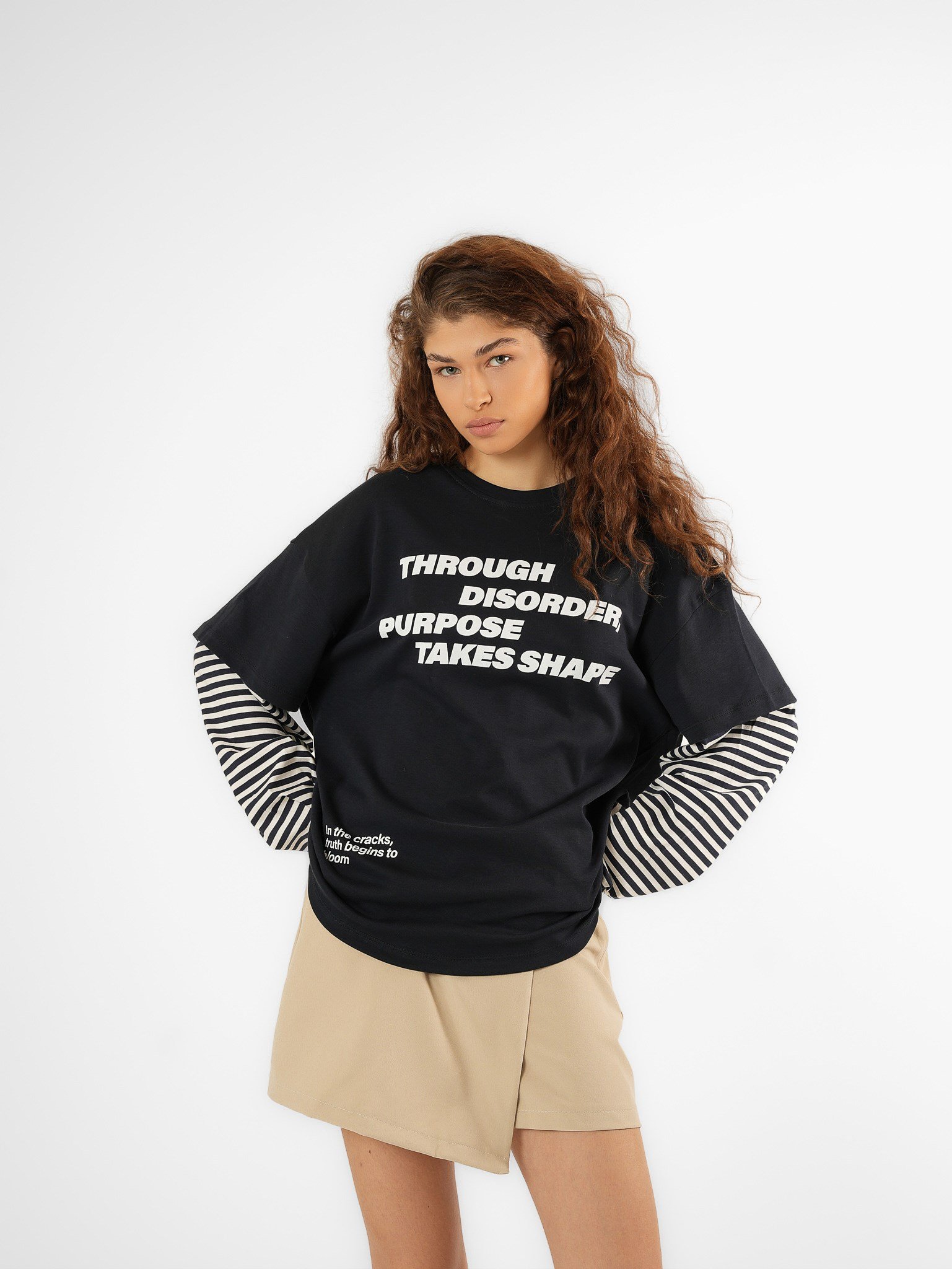 Baskılı Uzun Kol T-shirt Lacivert
