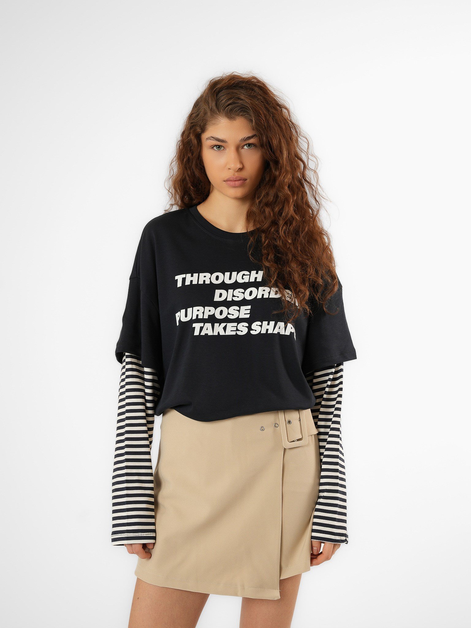 Baskılı Uzun Kol T-shirt Lacivert