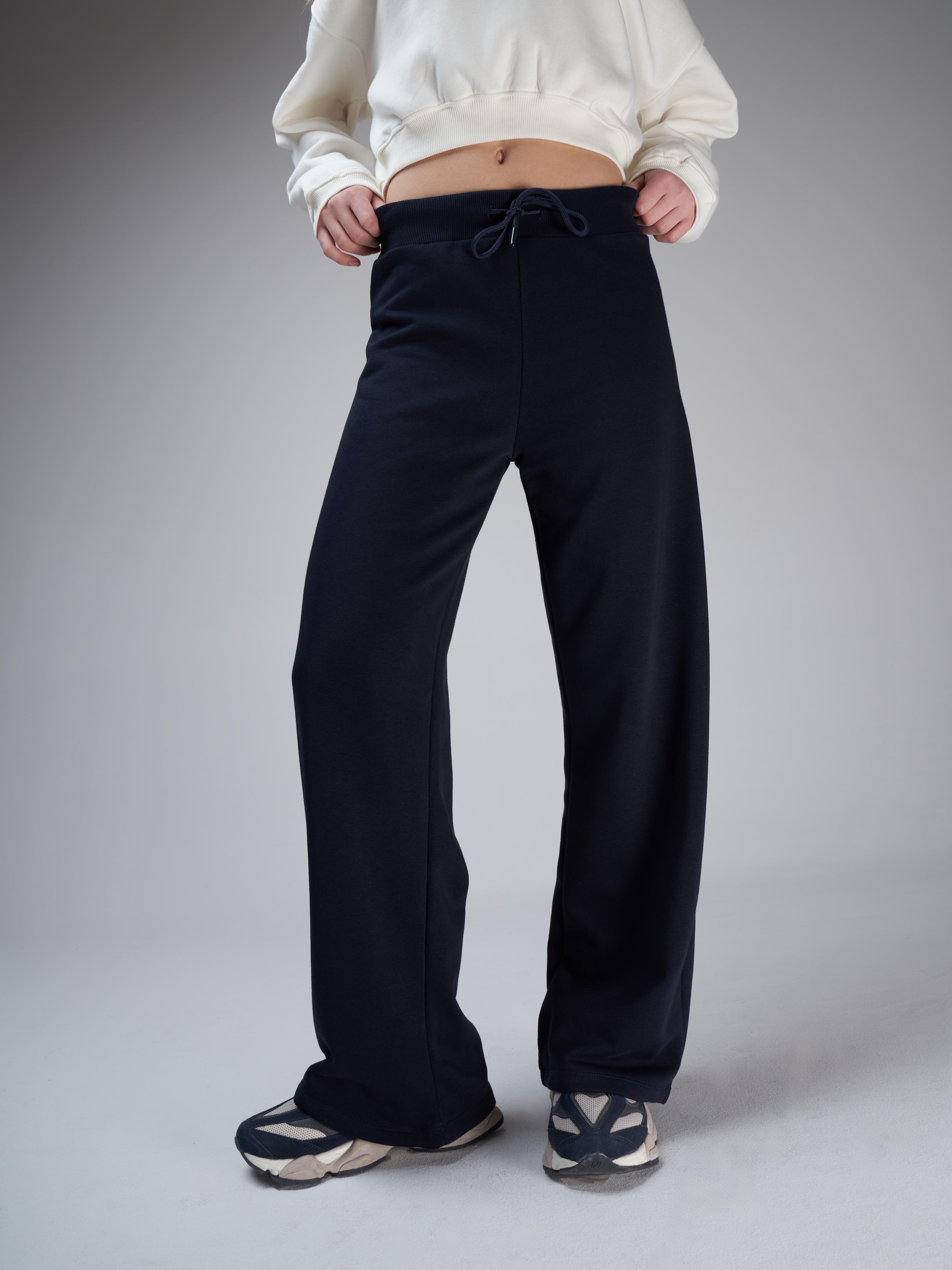 Bel Lastik Bağlama Bol Paça Pantolon Lacivert