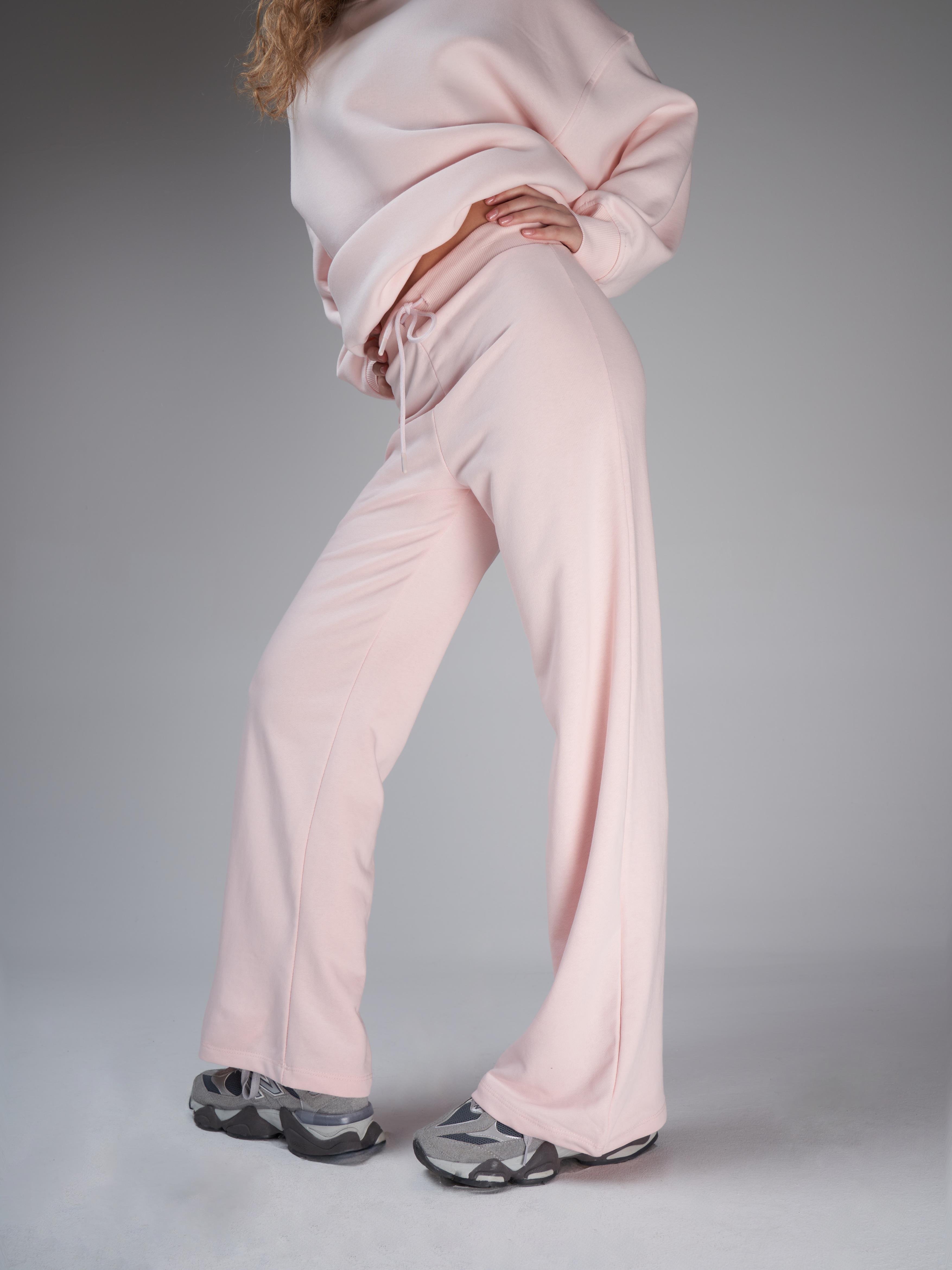 Bel Lastik Bağlama Bol Paça Pantolon Toz Pembe