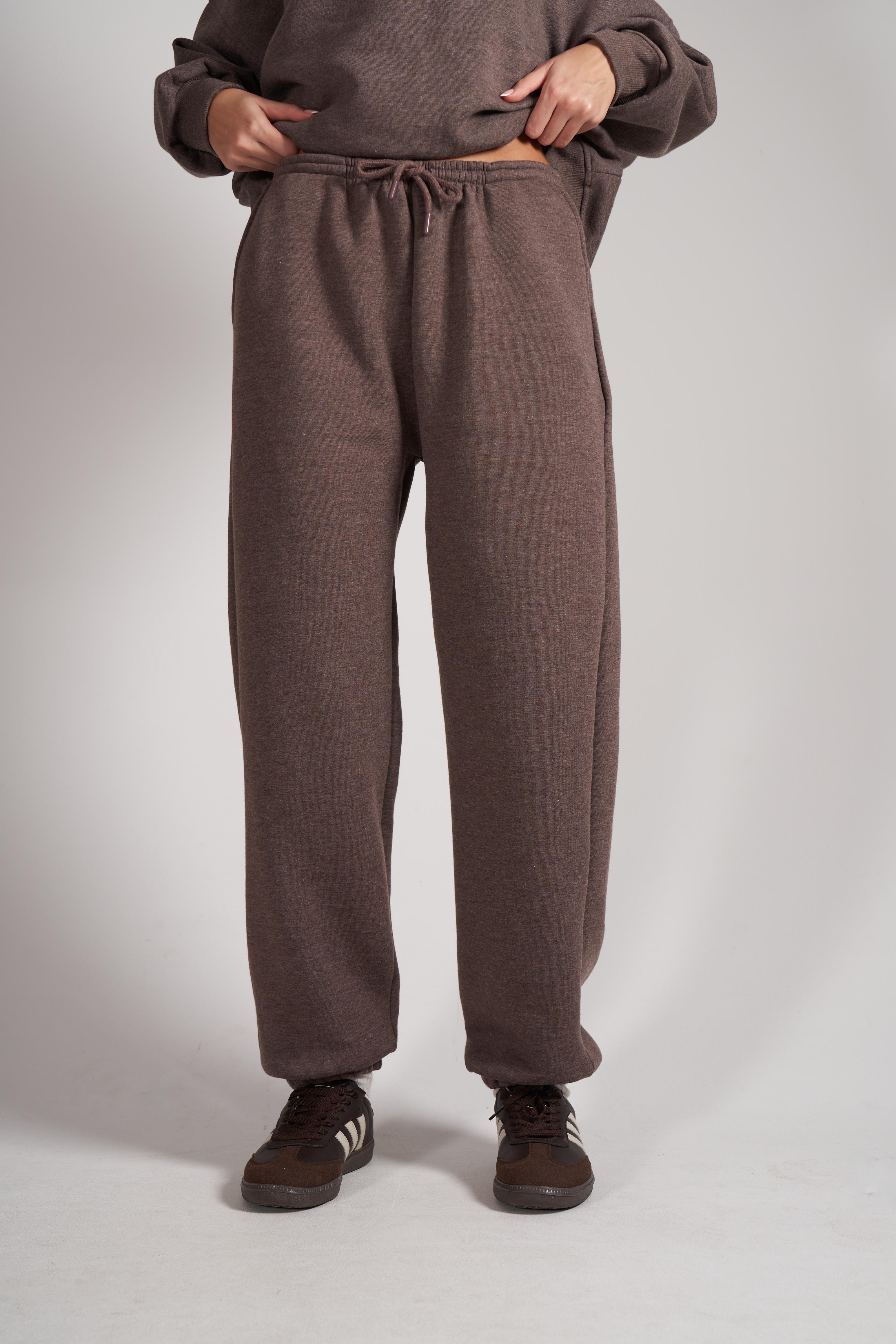 Bel Paça Lastik Basic Eşofman Altı KahveMelanj