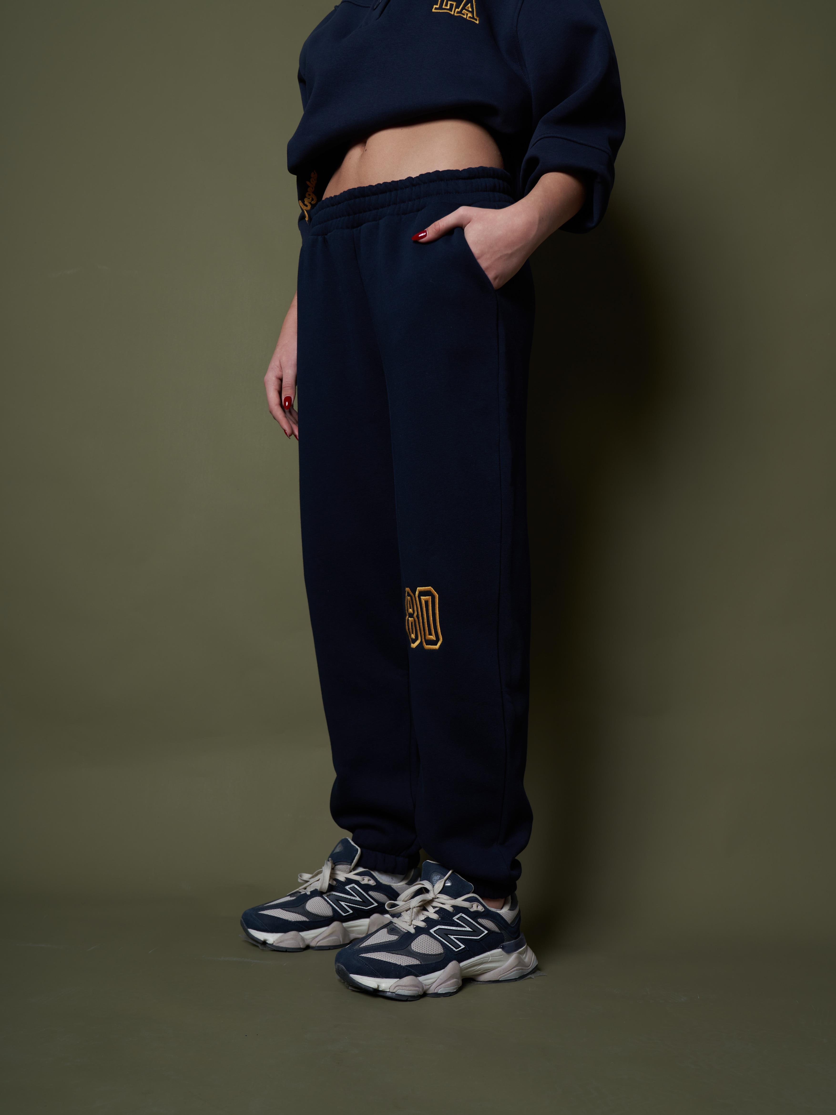 Bel Paça Lastik Şardonlu Eşofman Altı Lacivert