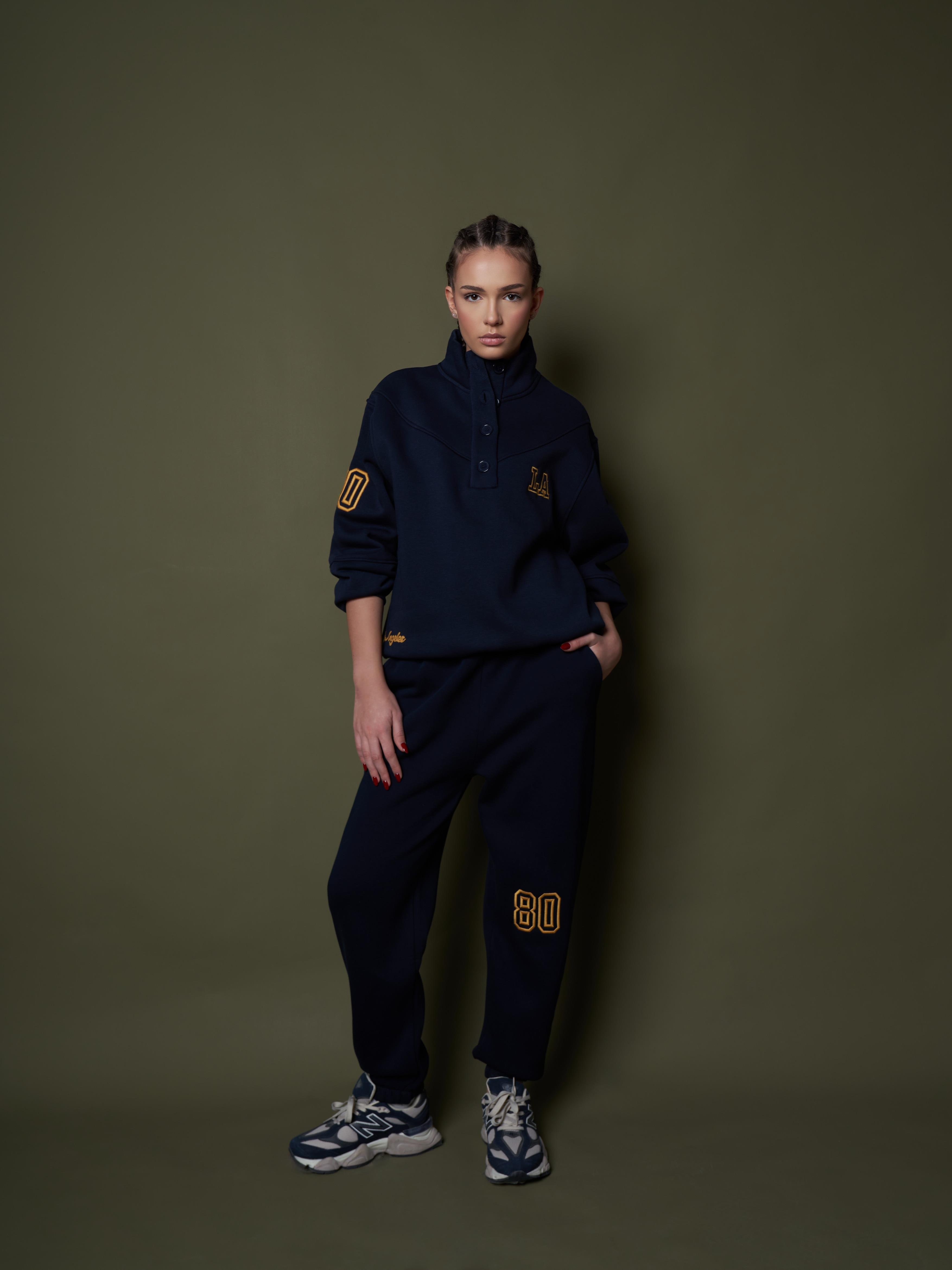 Bel Paça Lastik Şardonlu Eşofman Altı Lacivert