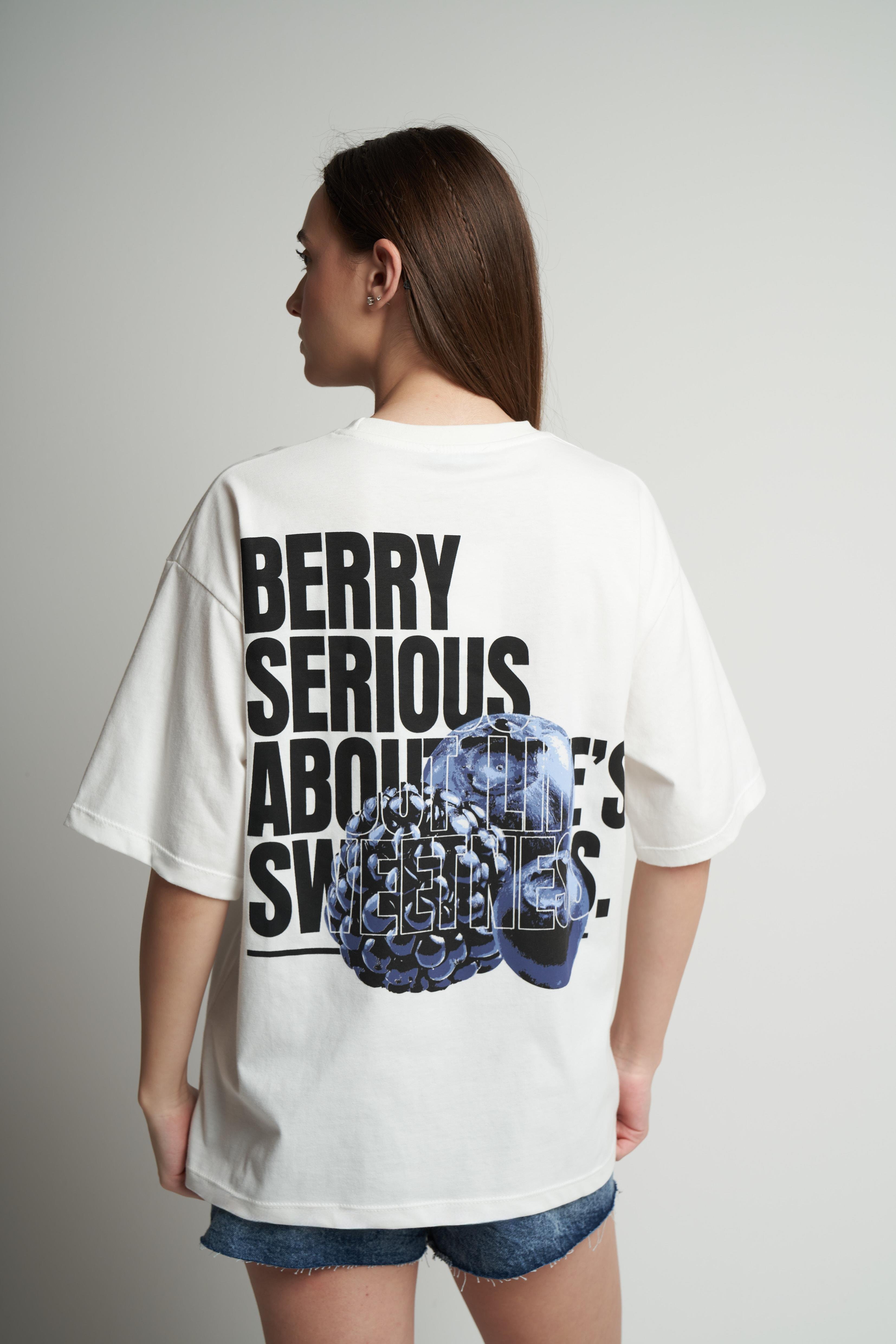 Berry Serious Baskılı Kısa Kol T-shirt Ekru