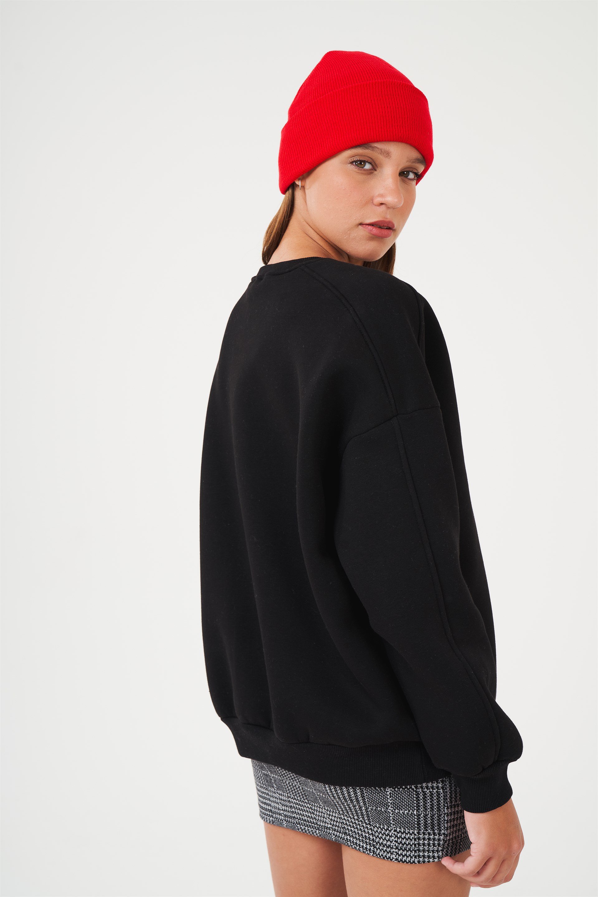 Bisiklet Yaka Basic Sweatshirt