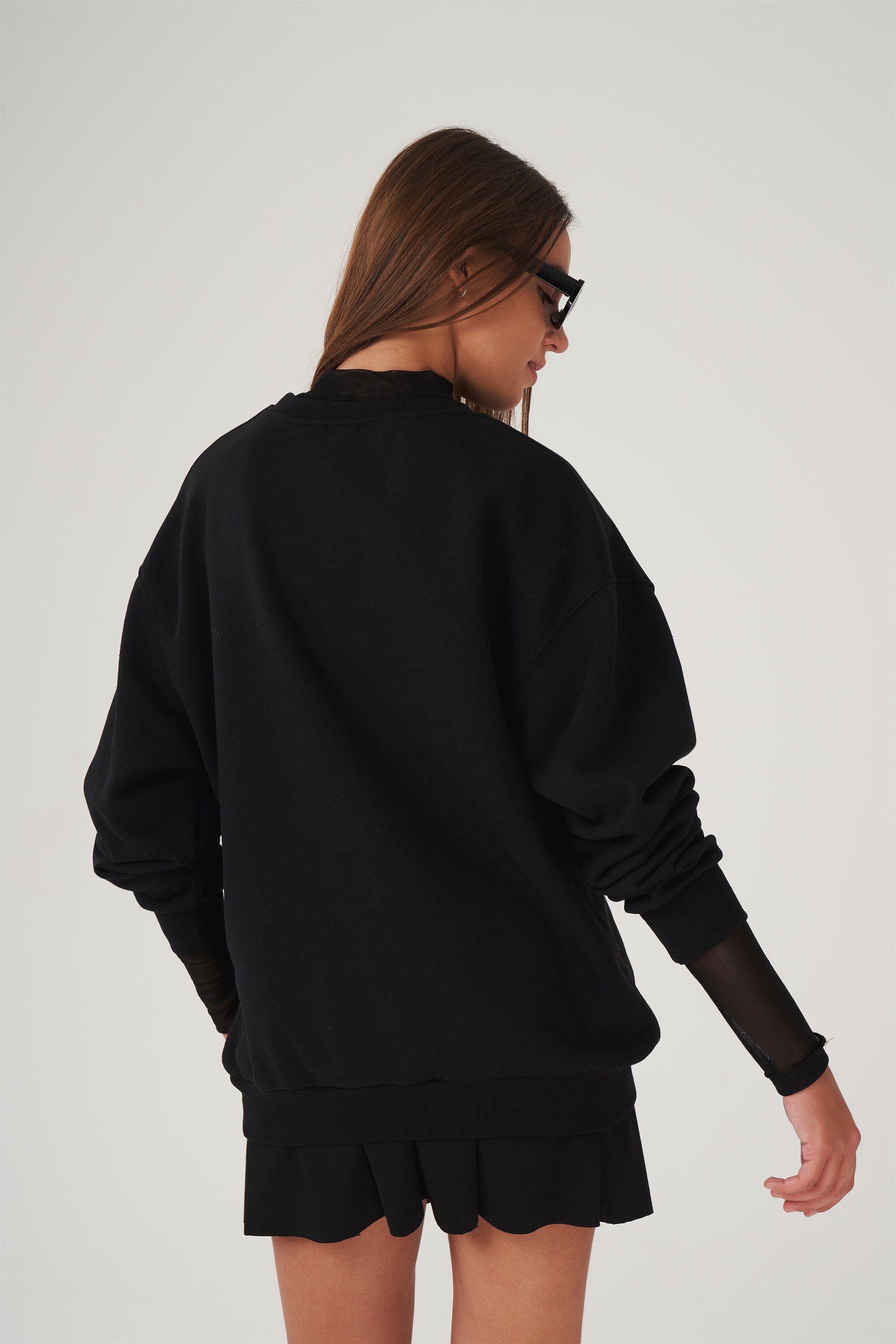 Bisiklet Yaka Basic Sweatshirt