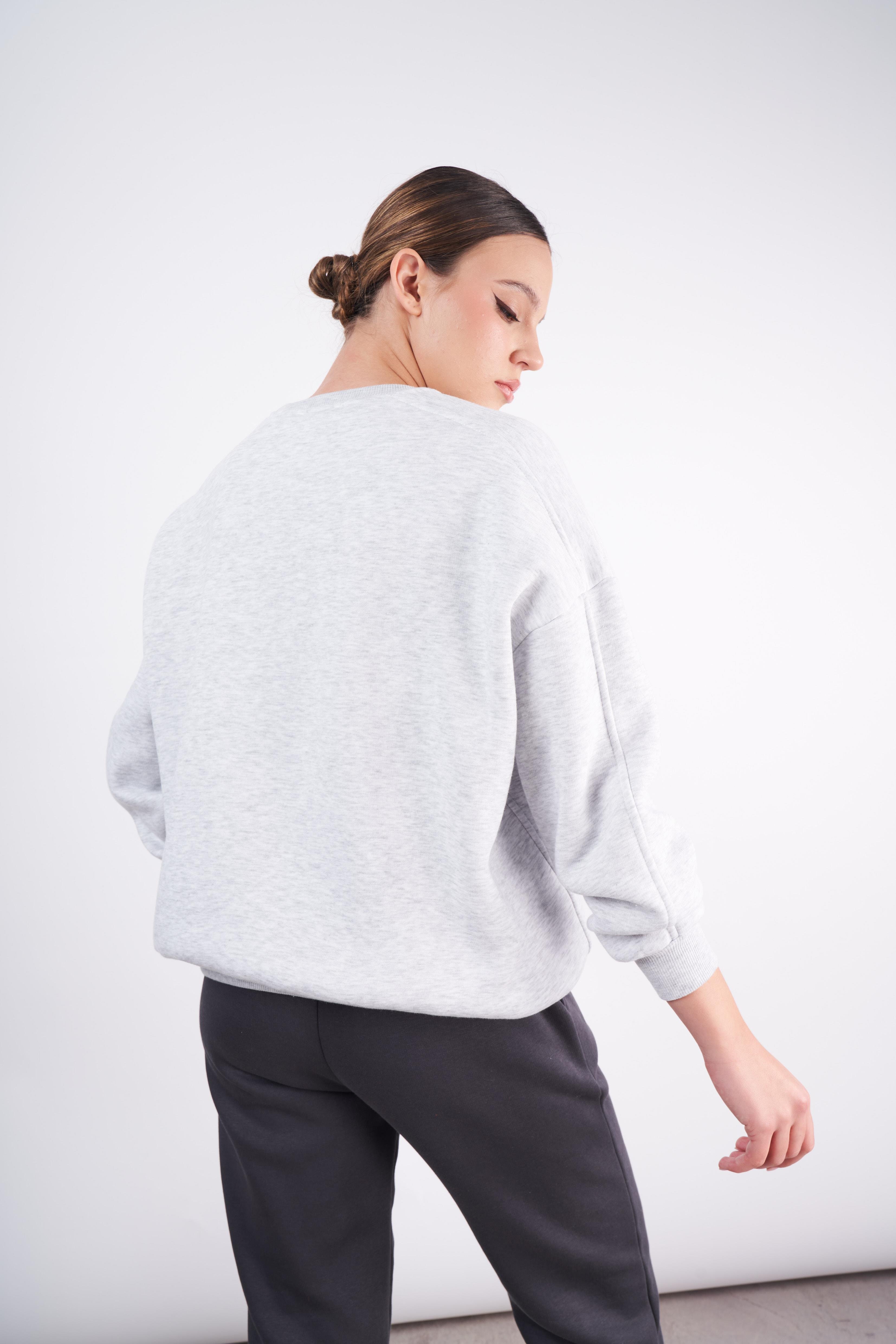 Bisiklet Yaka Basic Sweatshirt