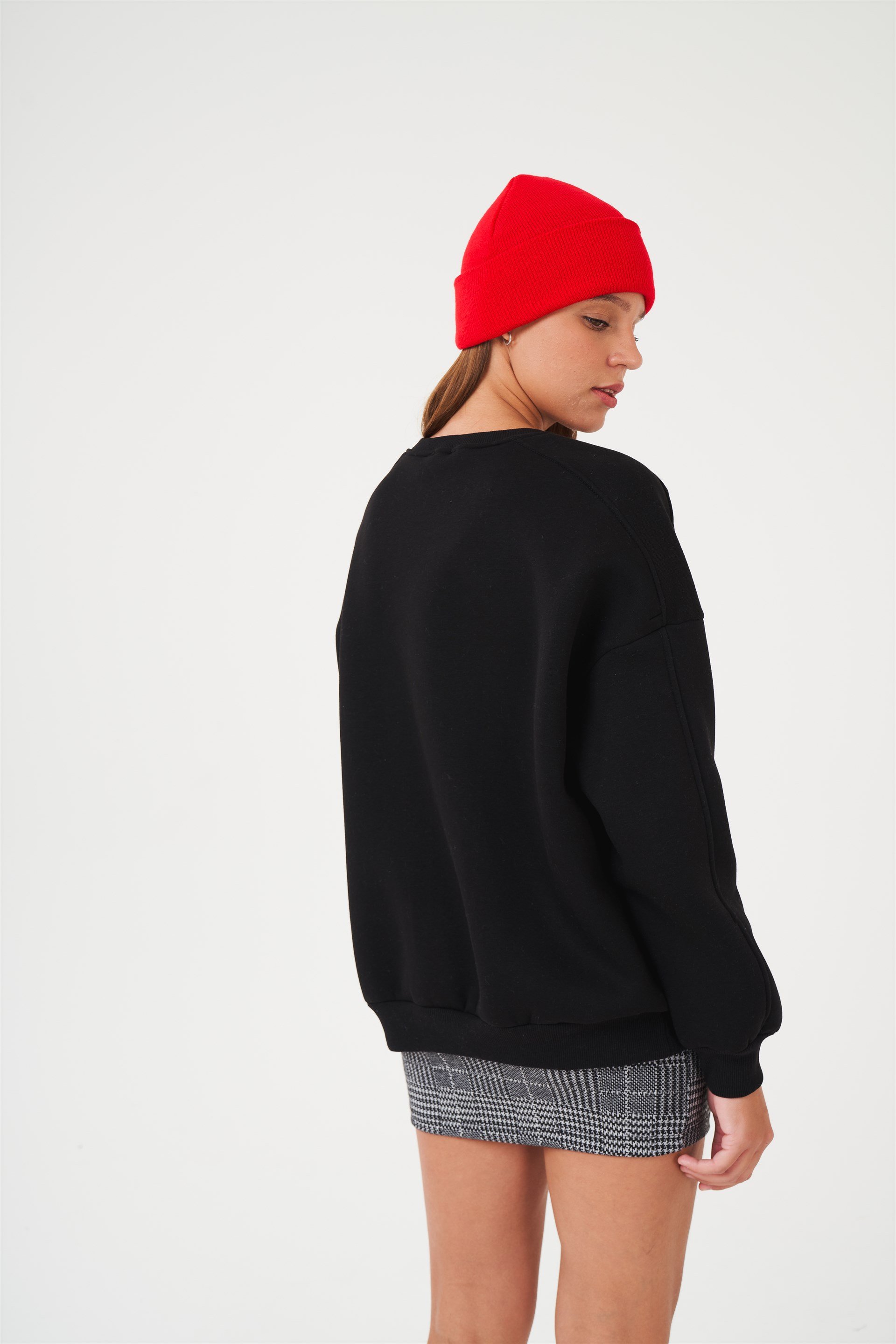 Bisiklet Yaka Basic Sweatshirt