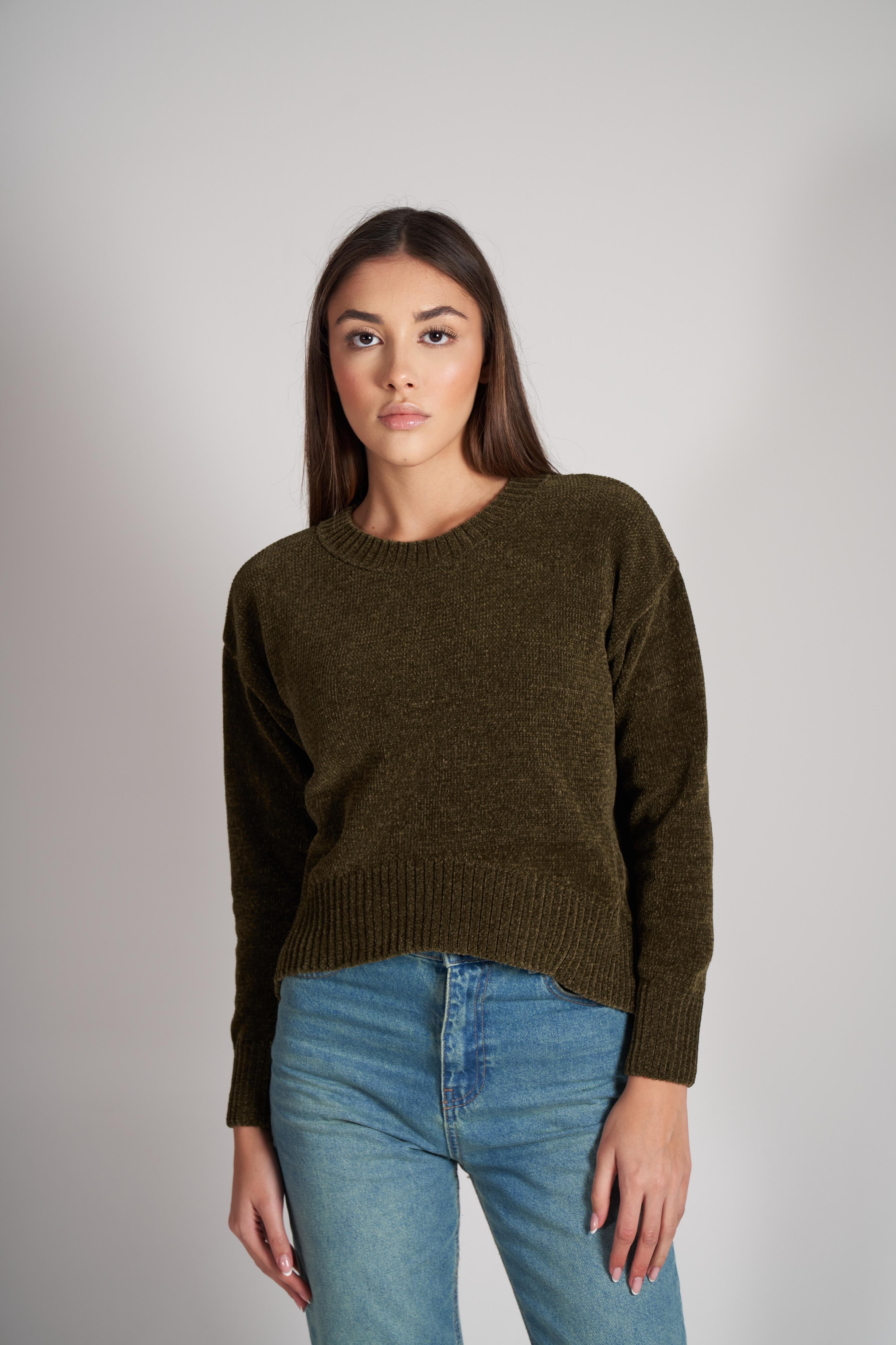 Bisiklet Yaka Kısa Triko Kazak Haki