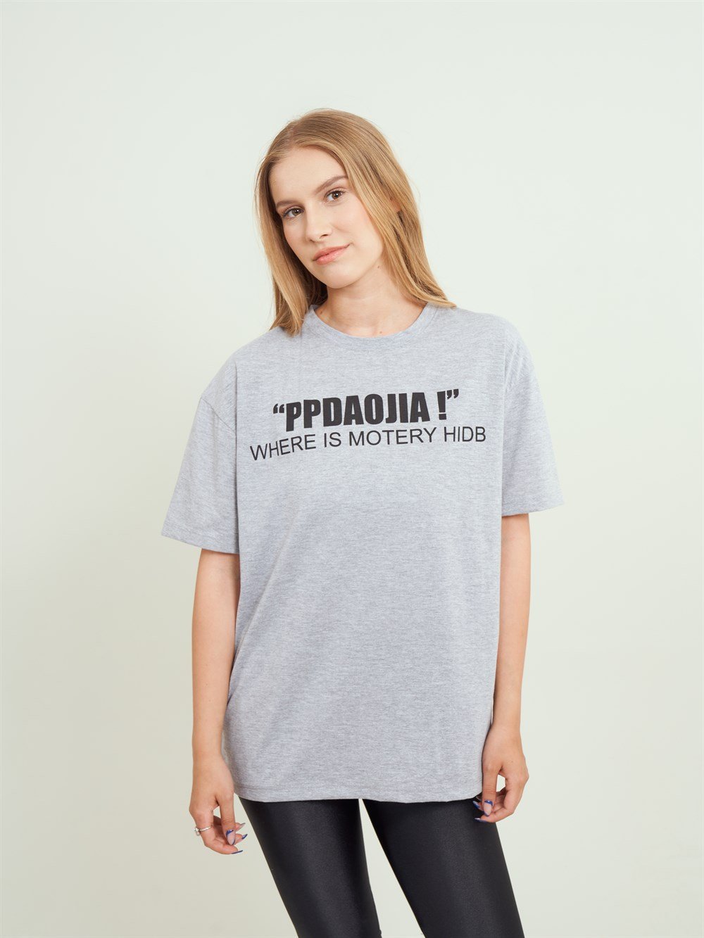 Bisiklet Yaka PPDAOJIA Yazı Baskılı T-shirt
