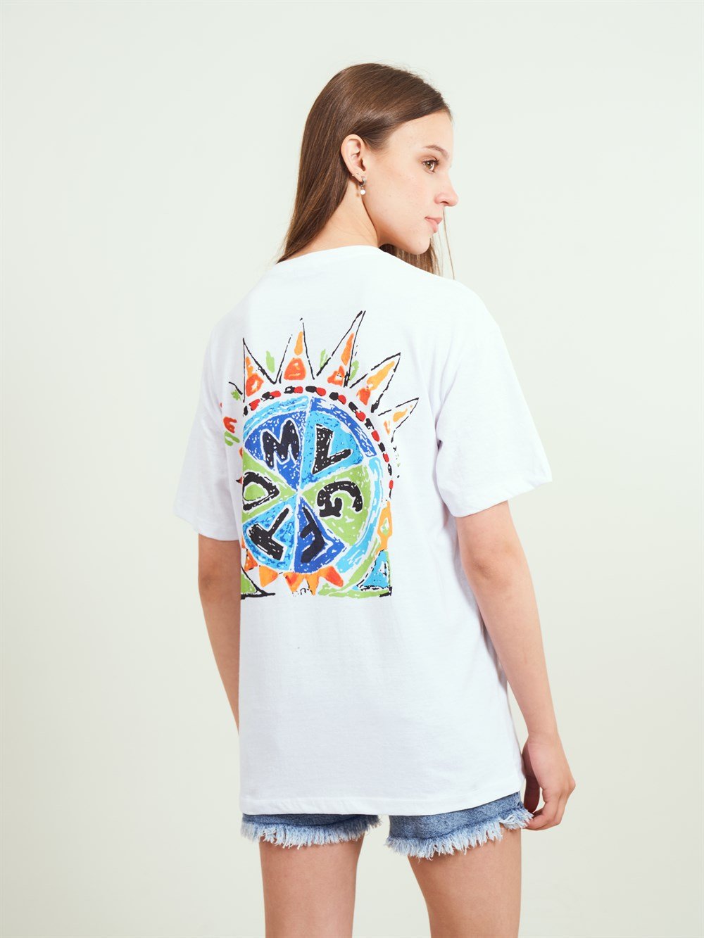 Bisiklet Yaka Tomygf Yazı Baskılı T-shirt
