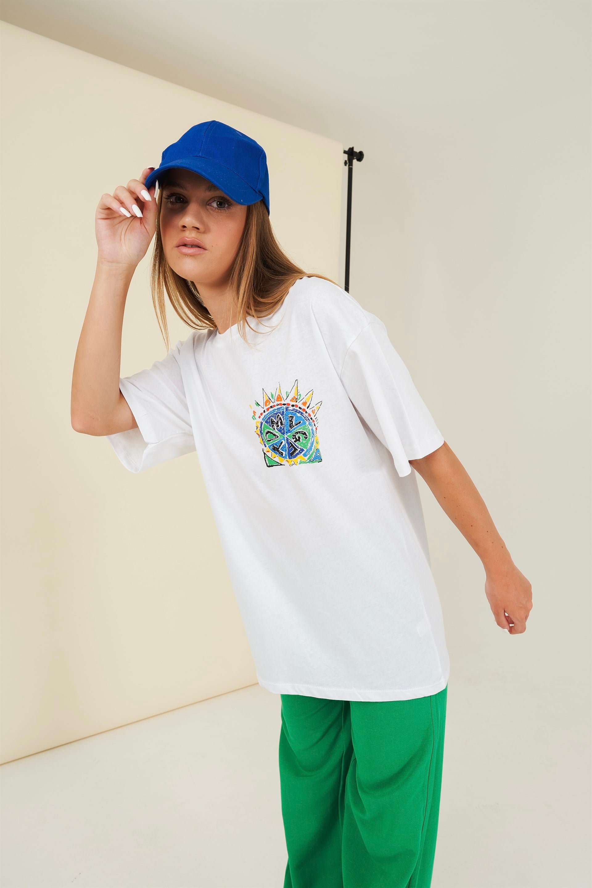 Bisiklet Yaka Tomygf Yazı Baskılı T-shirt