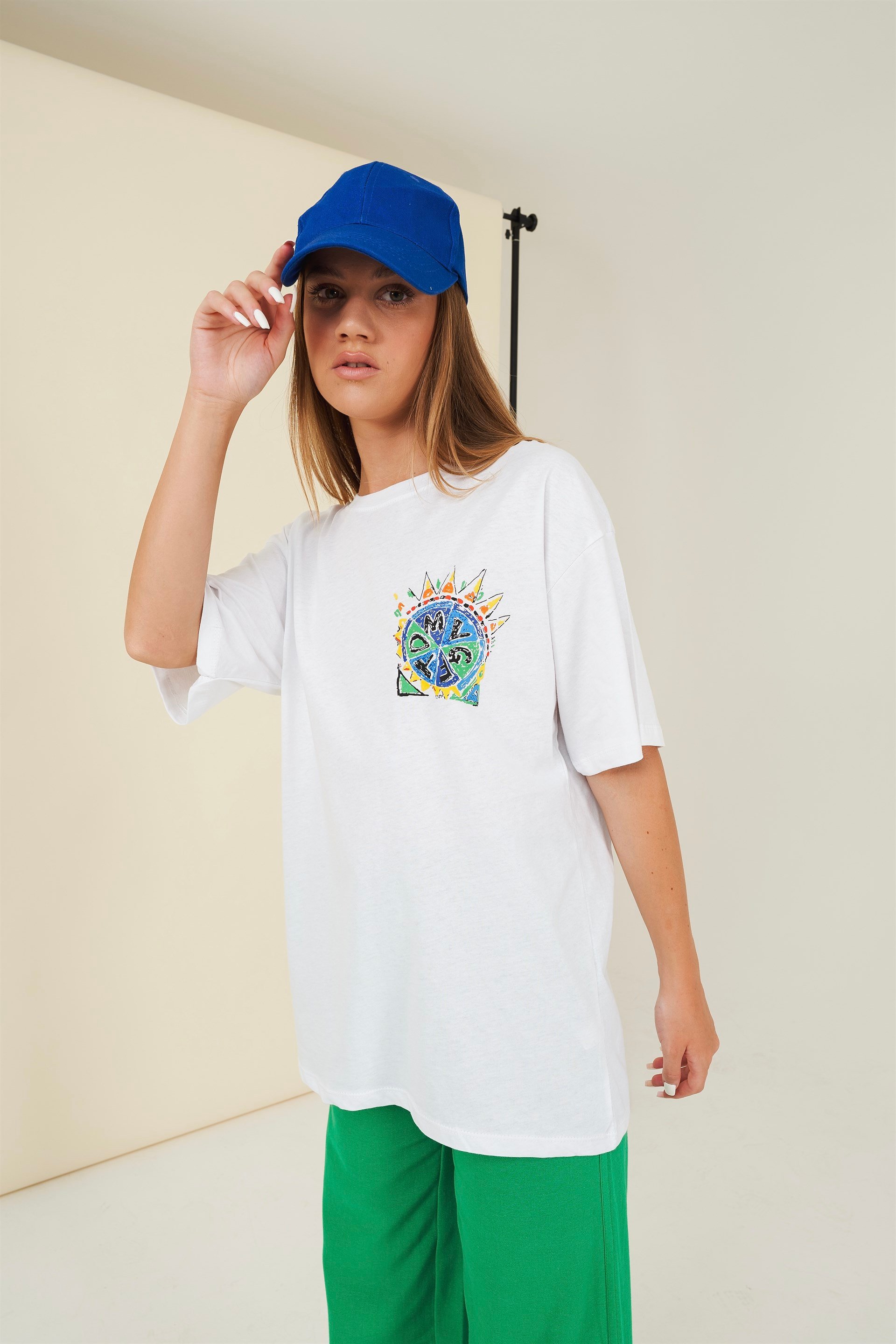 Bisiklet Yaka Tomygf Yazı Baskılı T-shirt