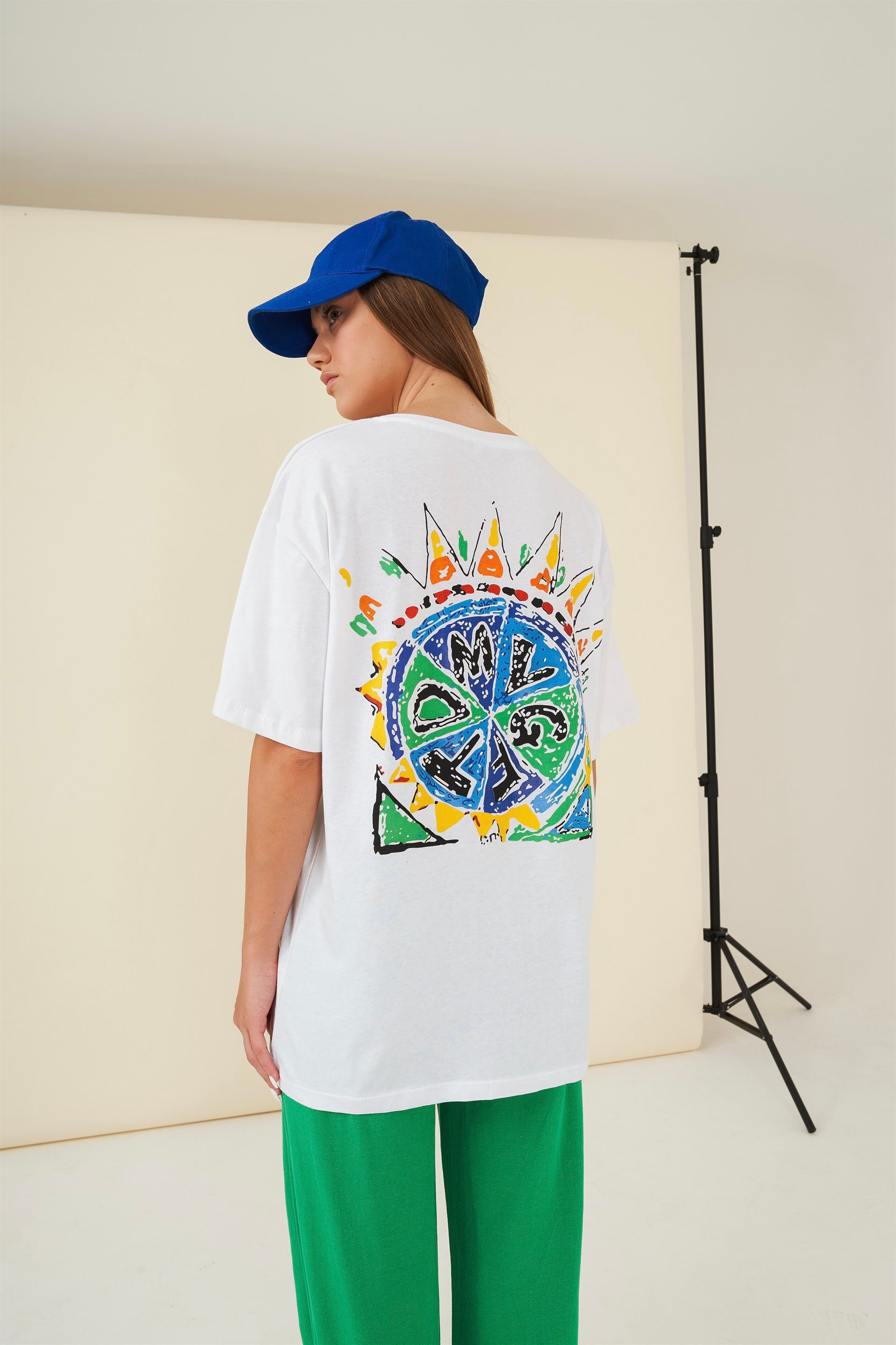 Bisiklet Yaka Tomygf Yazı Baskılı T-shirt