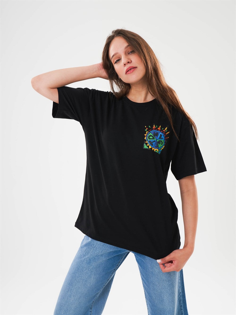 Bisiklet Yaka Tomygf Yazı Baskılı T-shirt