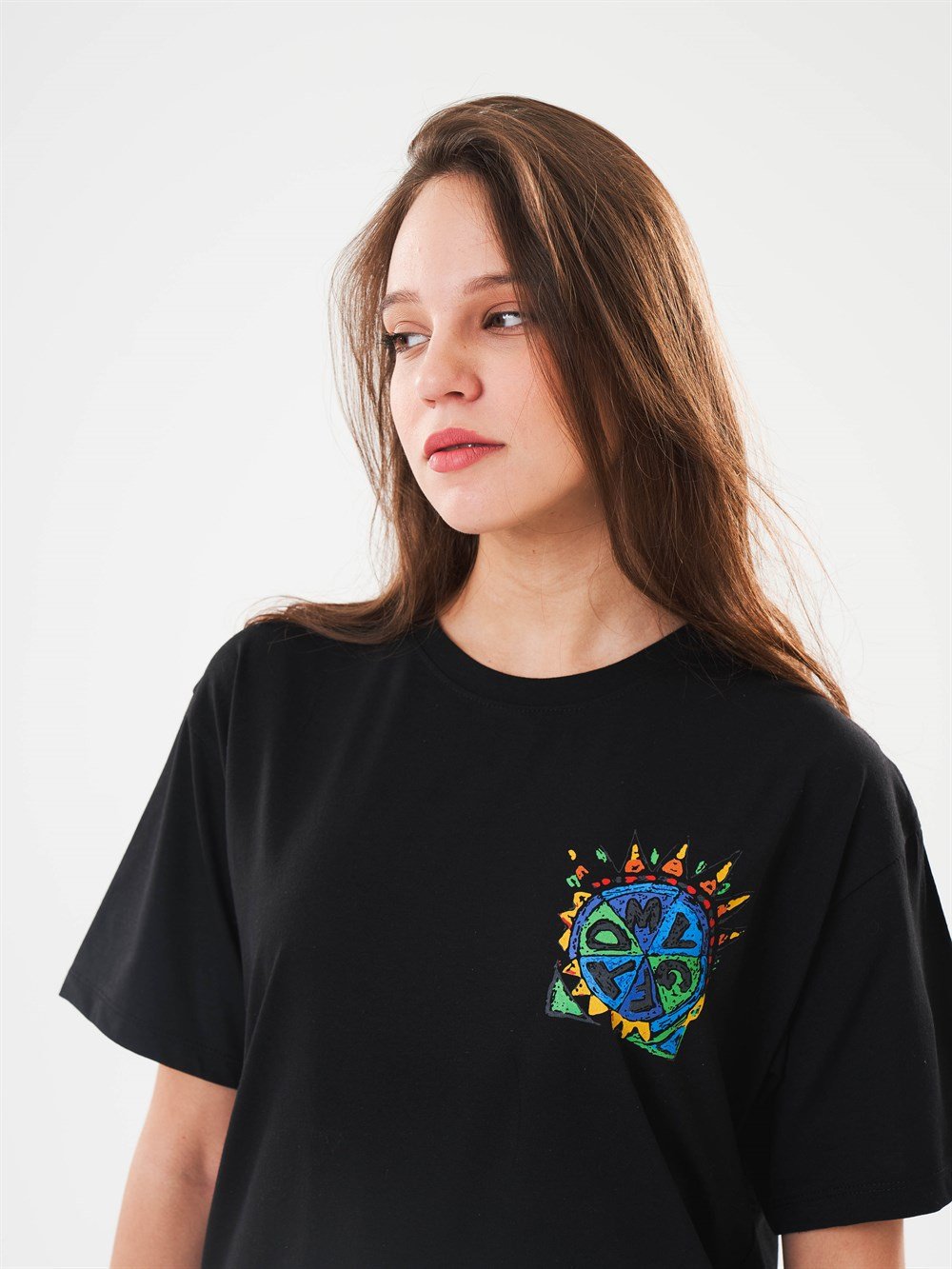 Bisiklet Yaka Tomygf Yazı Baskılı T-shirt
