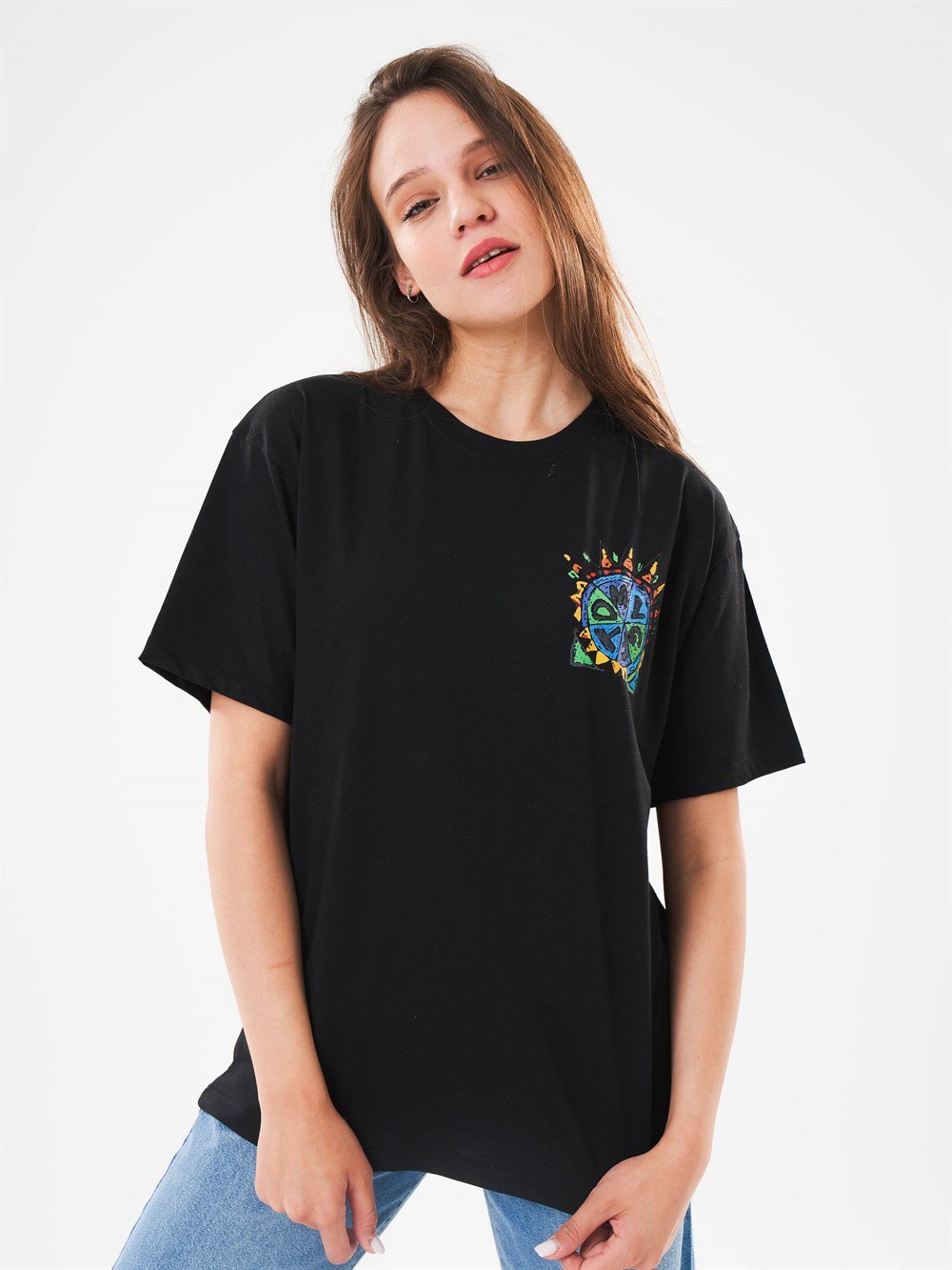 Bisiklet Yaka Tomygf Yazı Baskılı T-shirt
