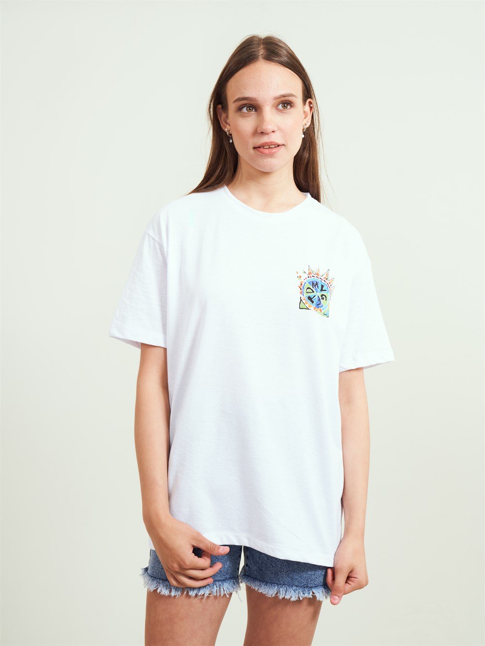 Bisiklet Yaka Tomygf Yazı Baskılı T-shirt